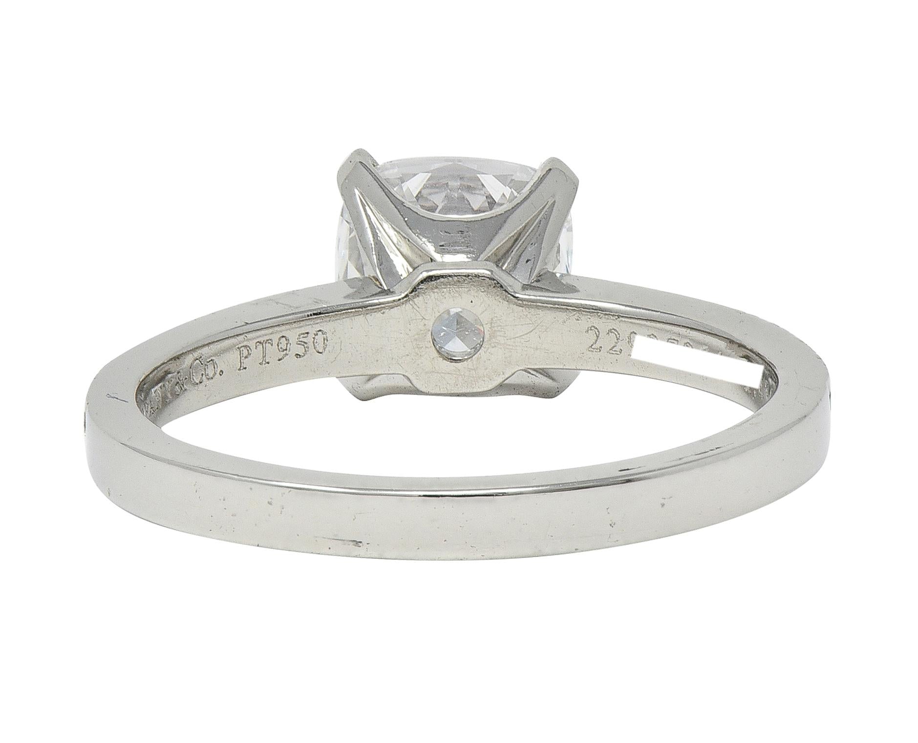 Tiffany & Co. Contemporary 1.59 CTW Cushion Diamond Platinum Engagement Ring