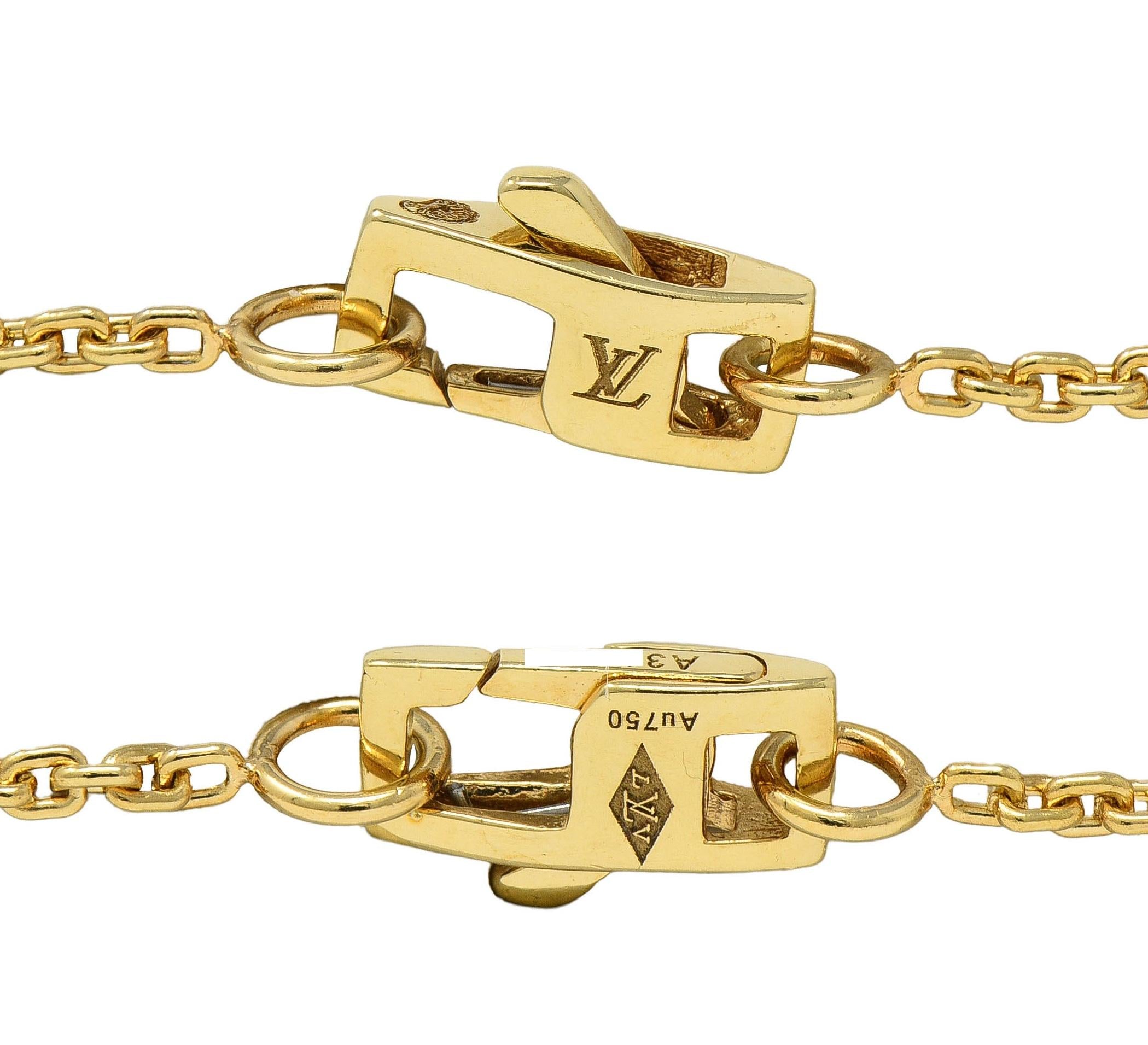 Louis Vuitton French Diamond 18 Karat Gold Monogram Idylle Icon Station Necklace