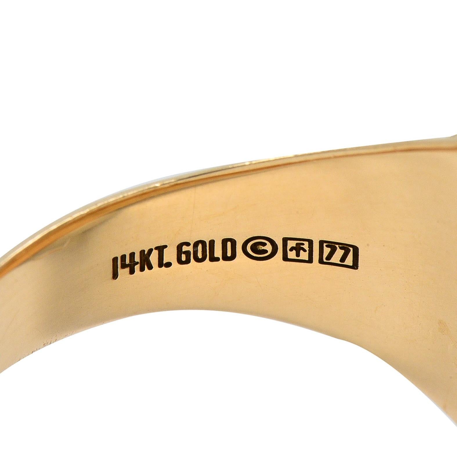 Gilroy Roberts 1977 US Franklin Mint 14K Gold Golden Eagle Vintage Signet Ring