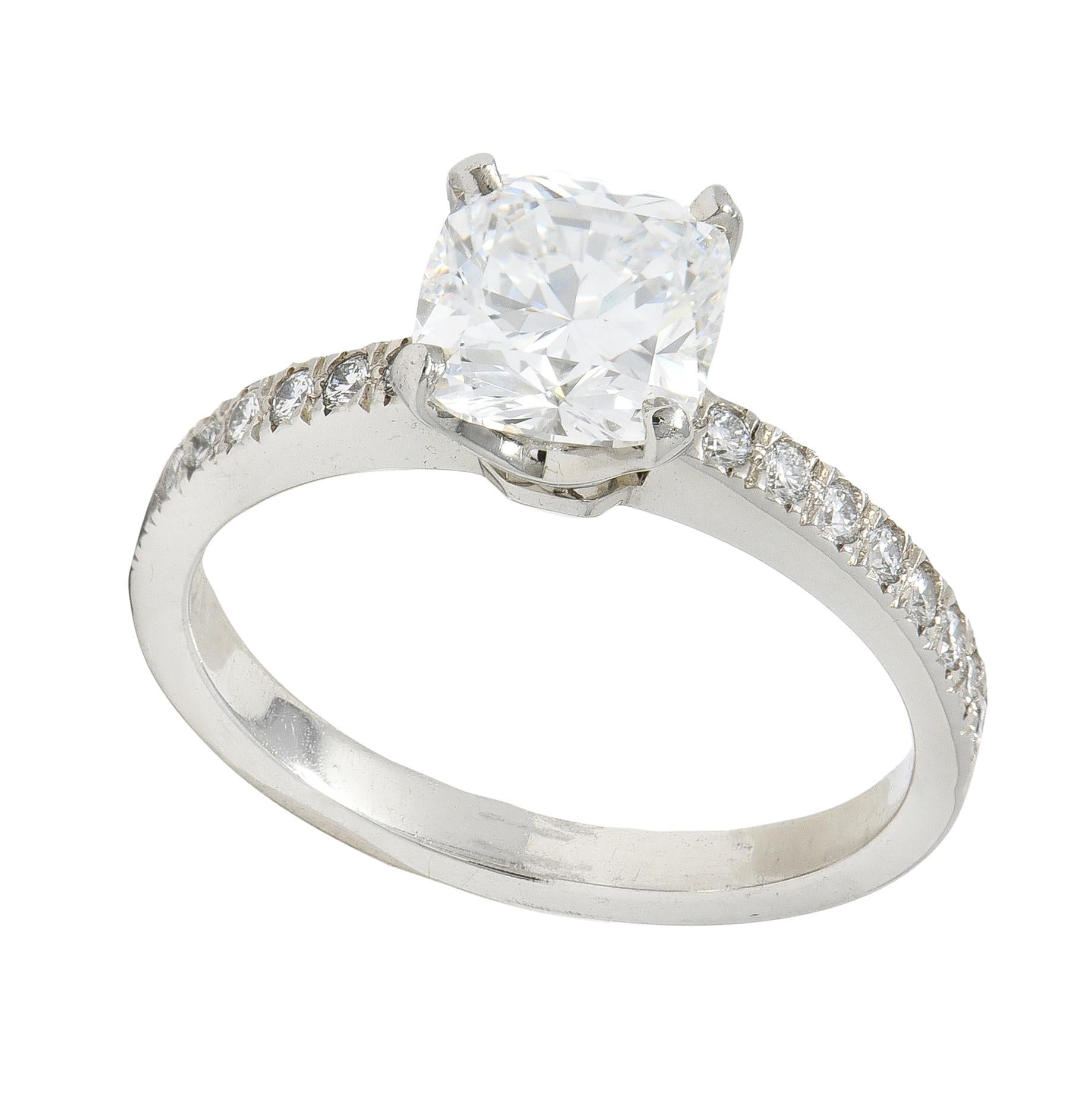 Tiffany & Co. Contemporary 1.59 CTW Cushion Diamond Platinum Engagement Ring
