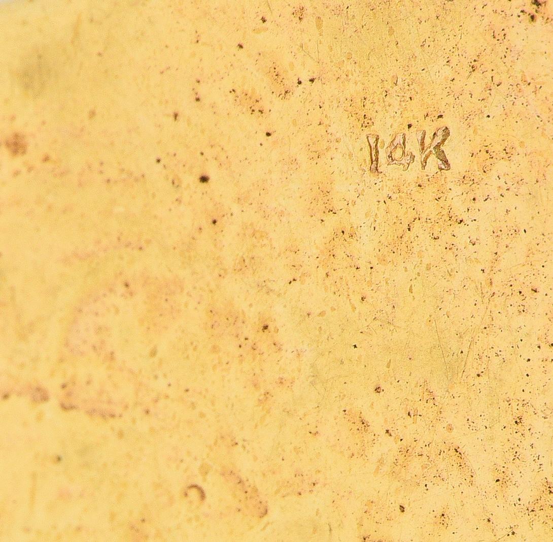 Brutalist 14 Karat Yellow Gold Leo Lion Vintage Zodiac Pendant