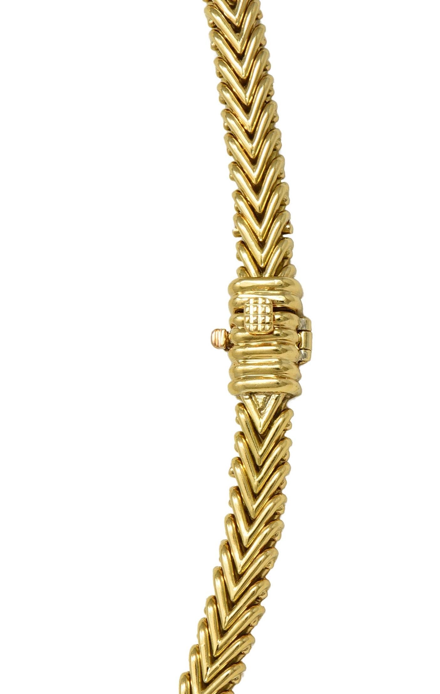 Georges L'Enfant Gubelin 1950s Diamond Platinum 18K Yellow Gold Vintage Necklace