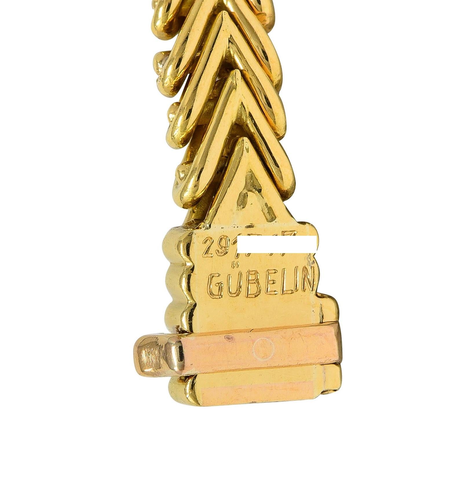 Georges L'Enfant Gubelin 1950s Diamond Platinum 18K Yellow Gold Vintage Necklace