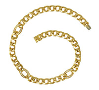 Cartier Georges L'Enfant 1970's 1.50 CTW Diamond 18 Karat Yellow Gold Vintage Curb Link Chain Necklace