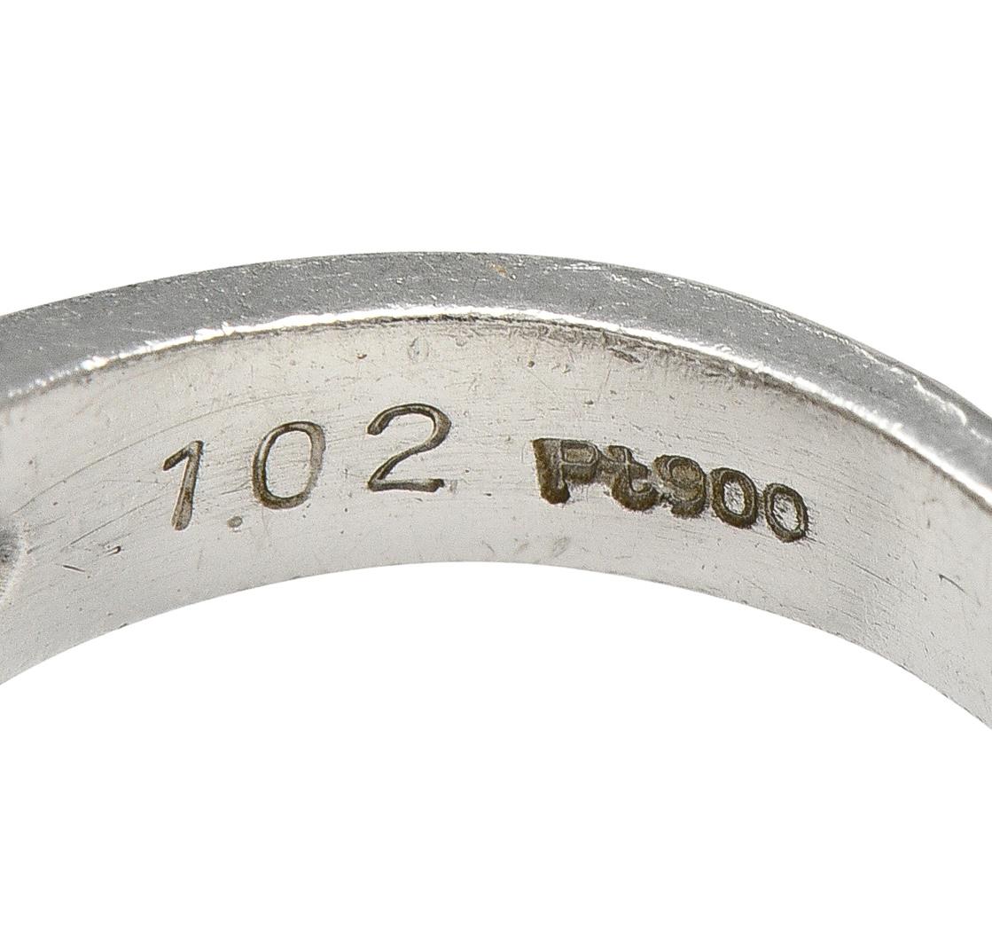 Contemporary 1.02 CTW Step Cut Diamond Platinum Channel Band Ring