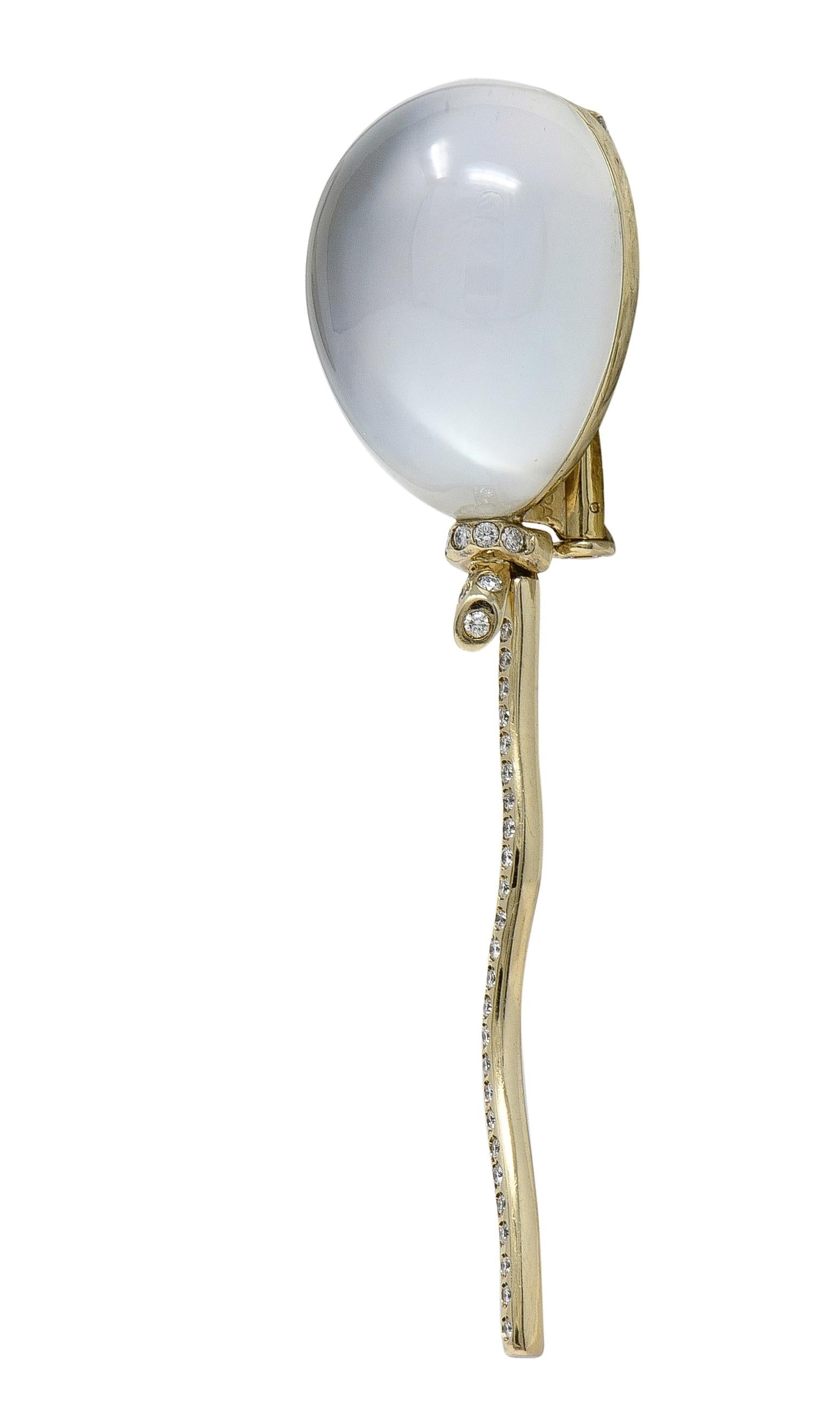 Vhernier Diamond Multi-Gem 18 Karat Gold Balloon Palloncino Brooch
