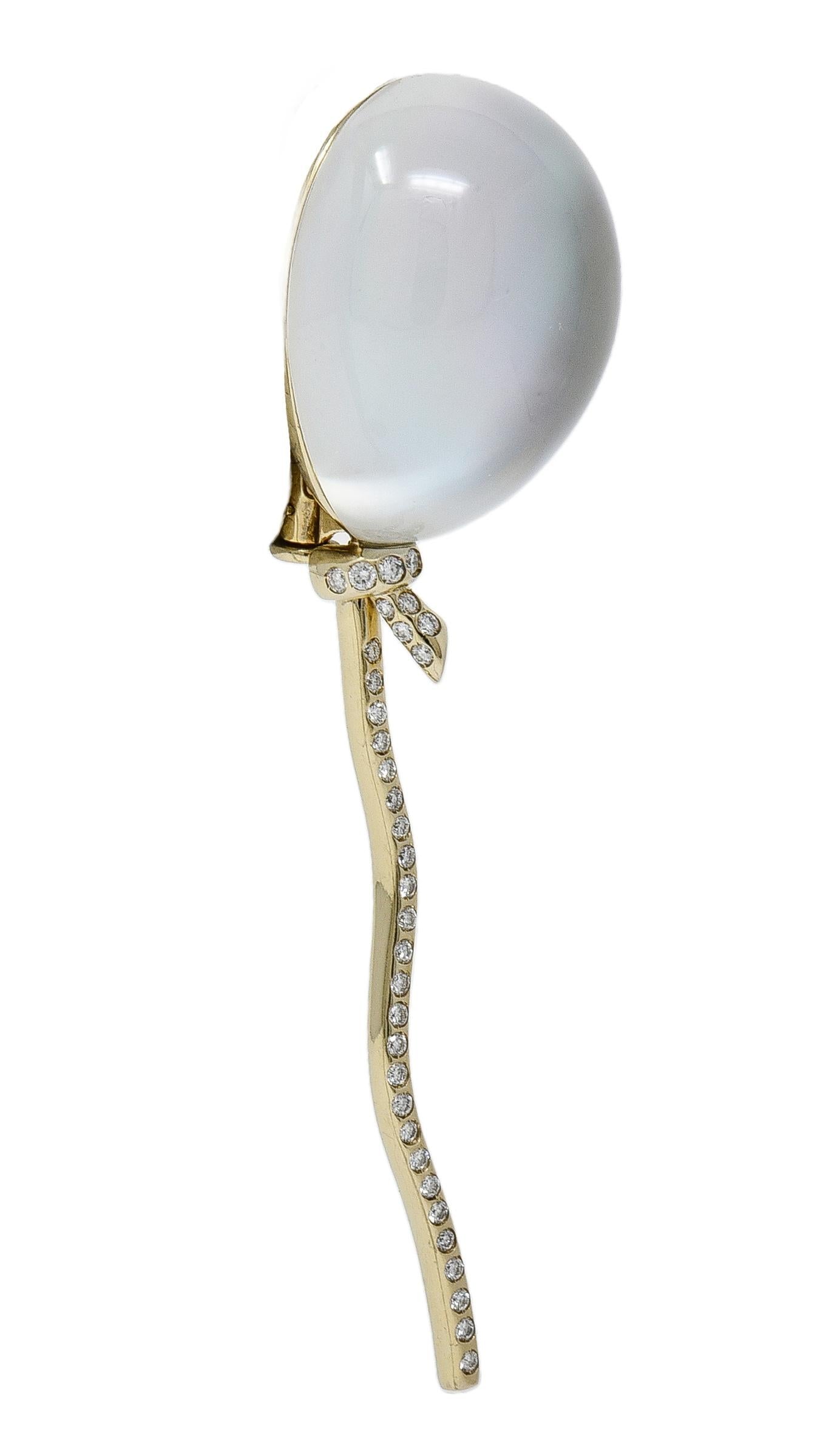 Vhernier Diamond Multi-Gem 18 Karat Gold Balloon Palloncino Brooch