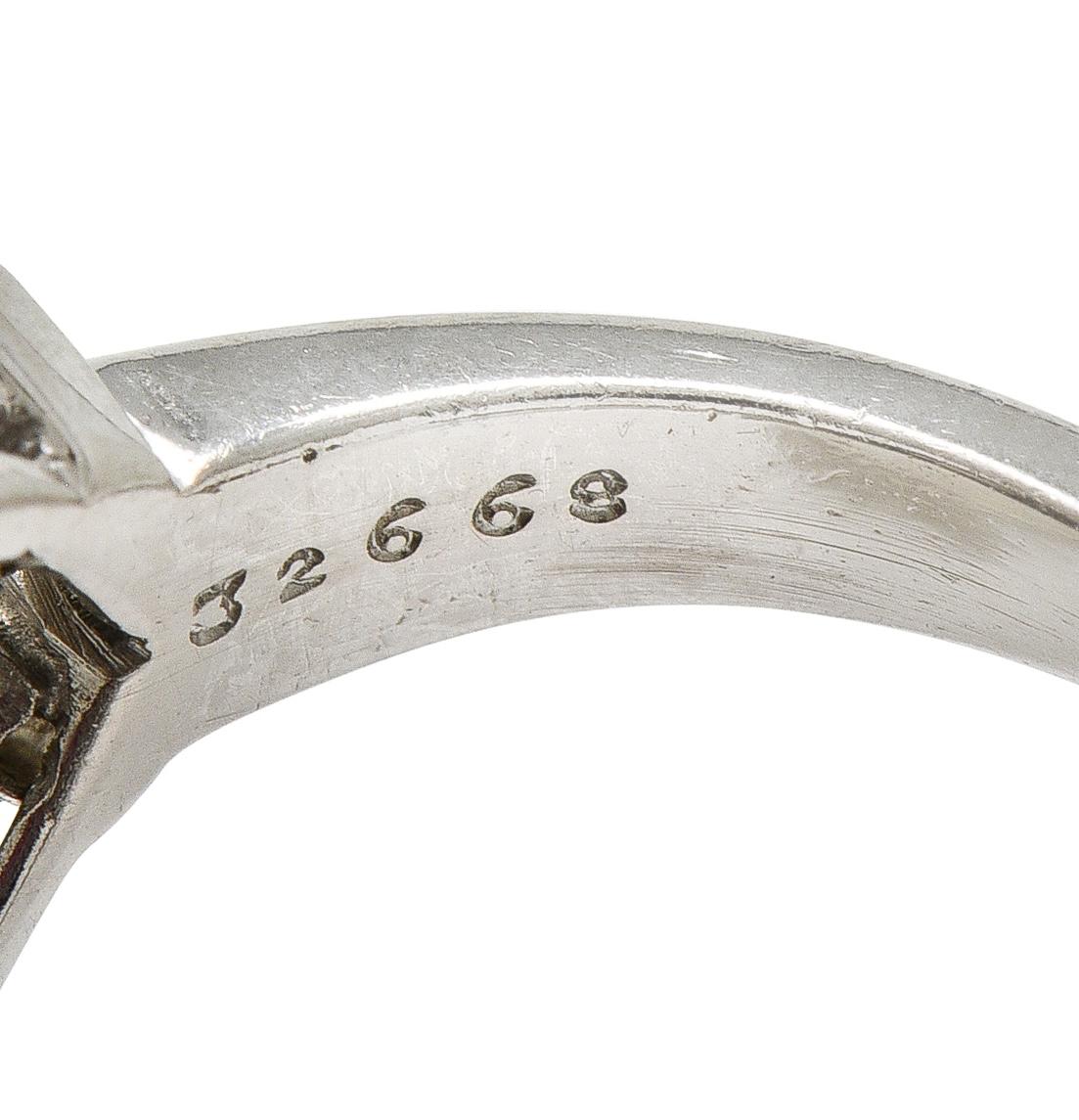 Mid-Century 1.35 CTW Ruby Diamond Platinum Vintage Double Horseshoe Ring