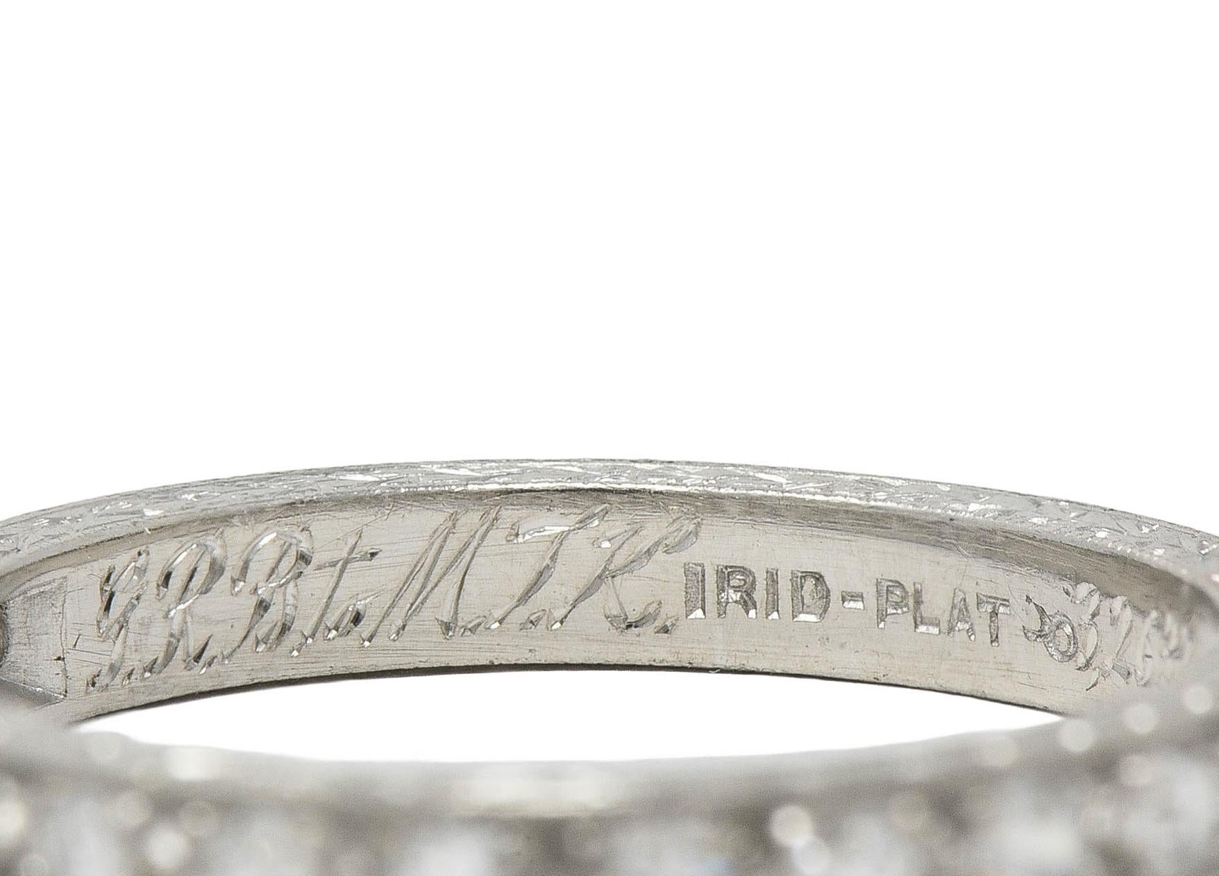 Art Deco 1932 Diamond Platinum Vintage Orange Blossom Wedding Band Ring