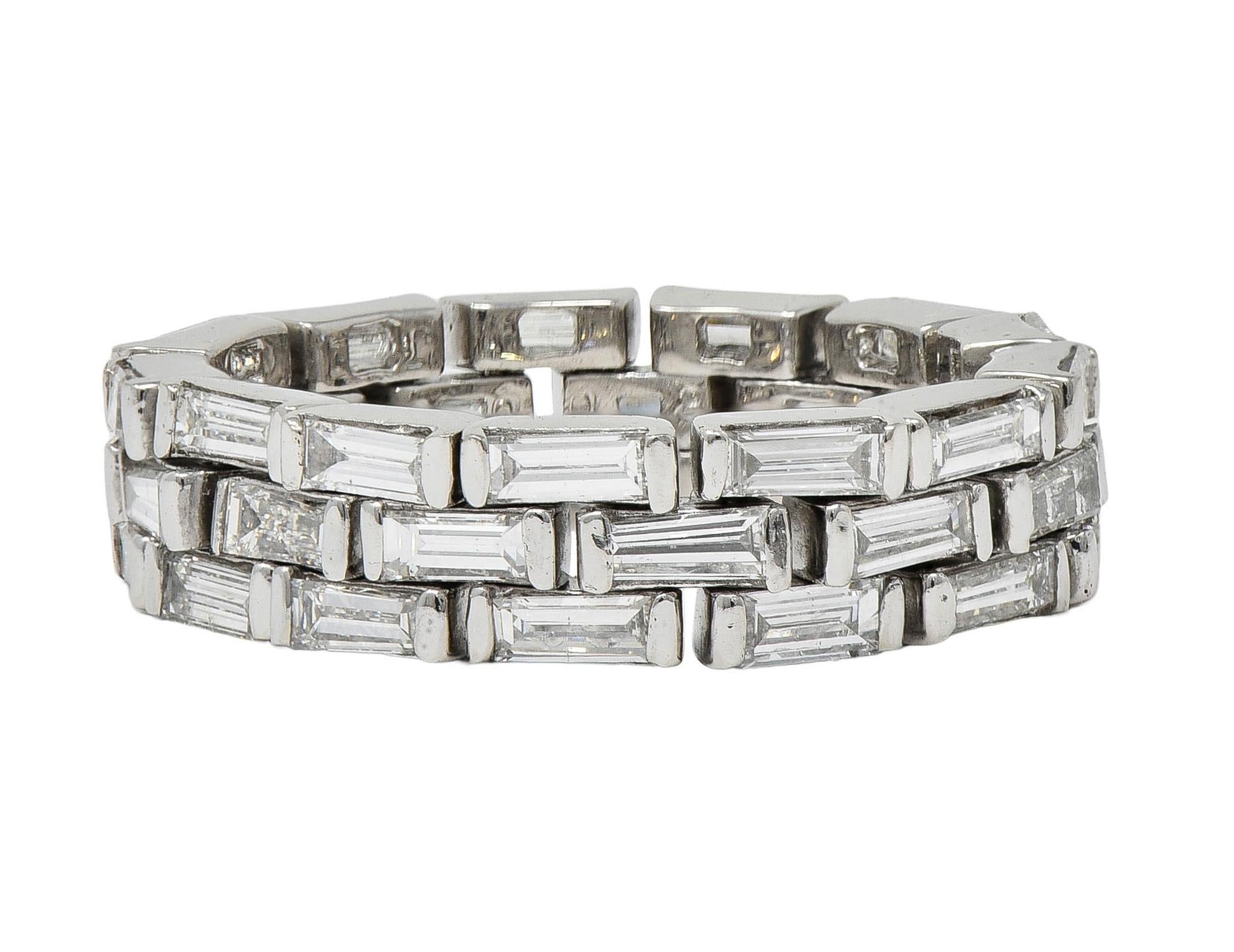 Contemporary 2.74 CTW Diamond Platinum Flexible Panther Unisex Link Band Ring