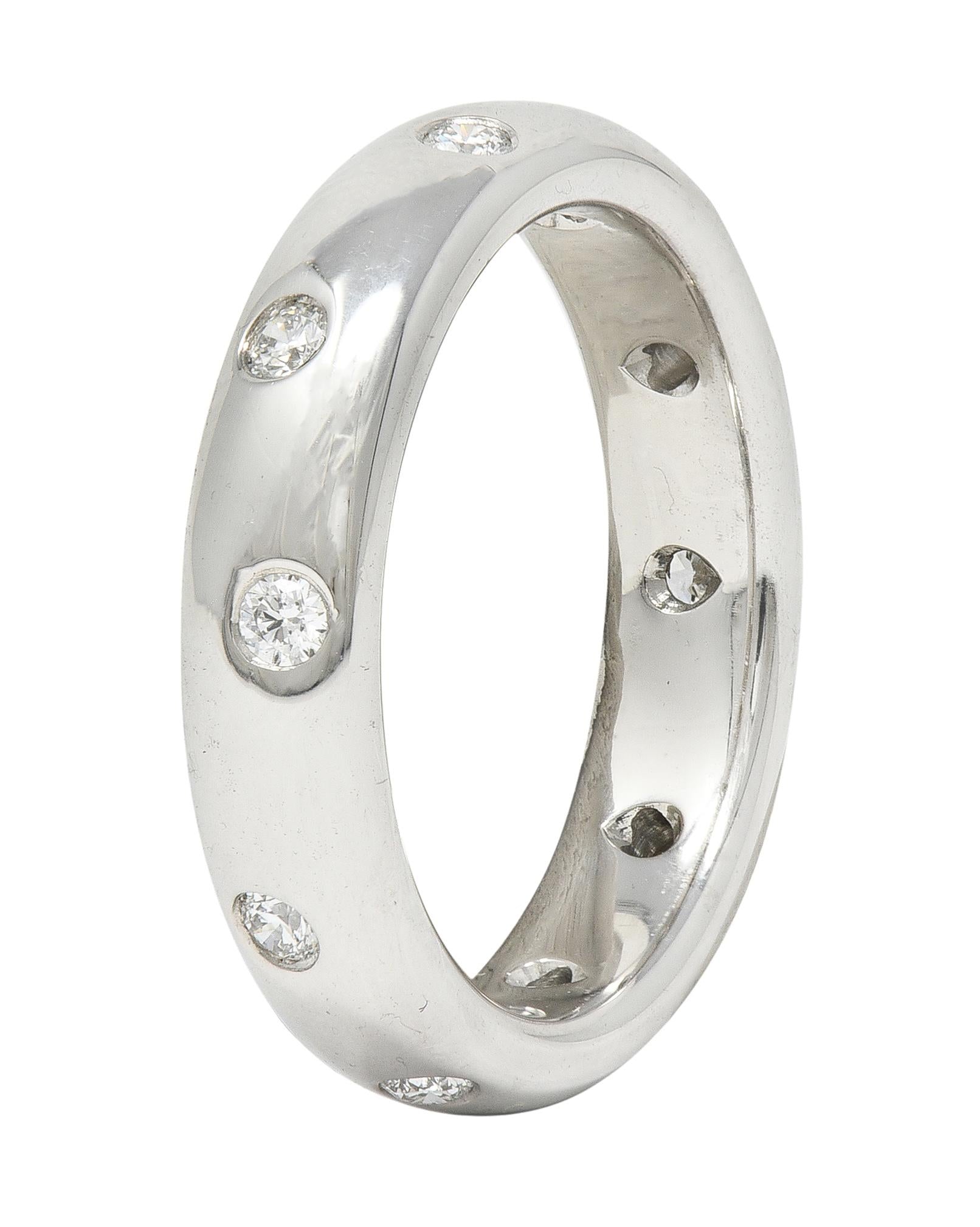 Tiffany & Co. 2000's Diamond Platinum Etoile Band Ring