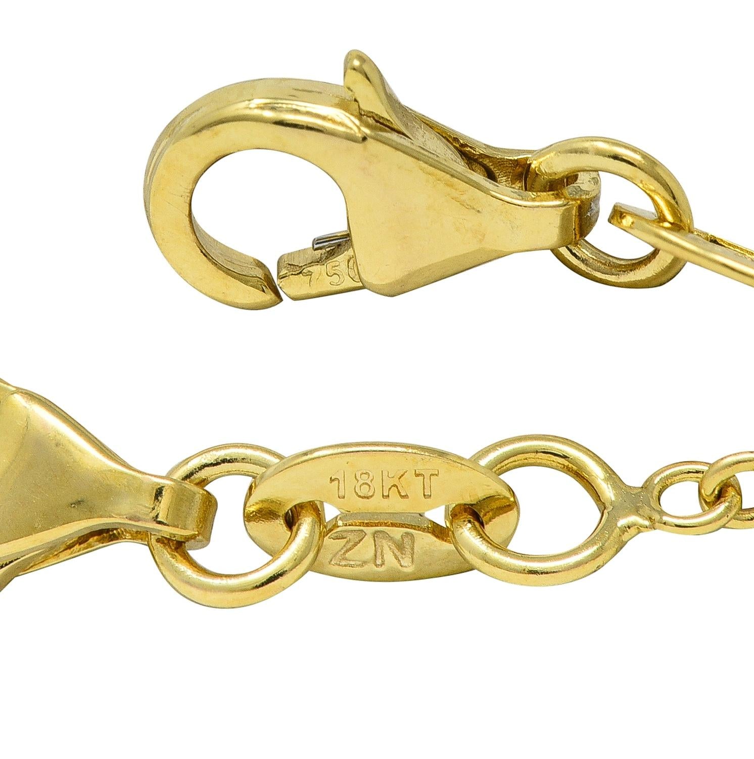 2000's Amethyst 18 Karat Yellow Gold Station Necklace