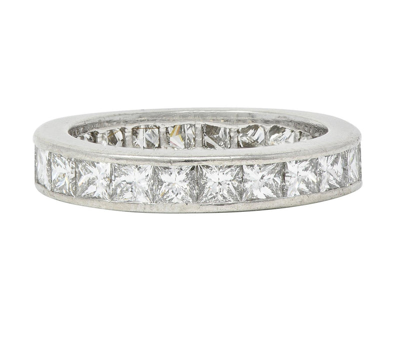 Contemporary 2.30 CTW Princess Cut Diamond Platinum Eternity Wedding Band Ring