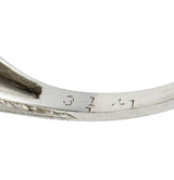 Art Deco 1.17 CTW European Cut Diamond Platinum Vintage Trellis Engagement Ring