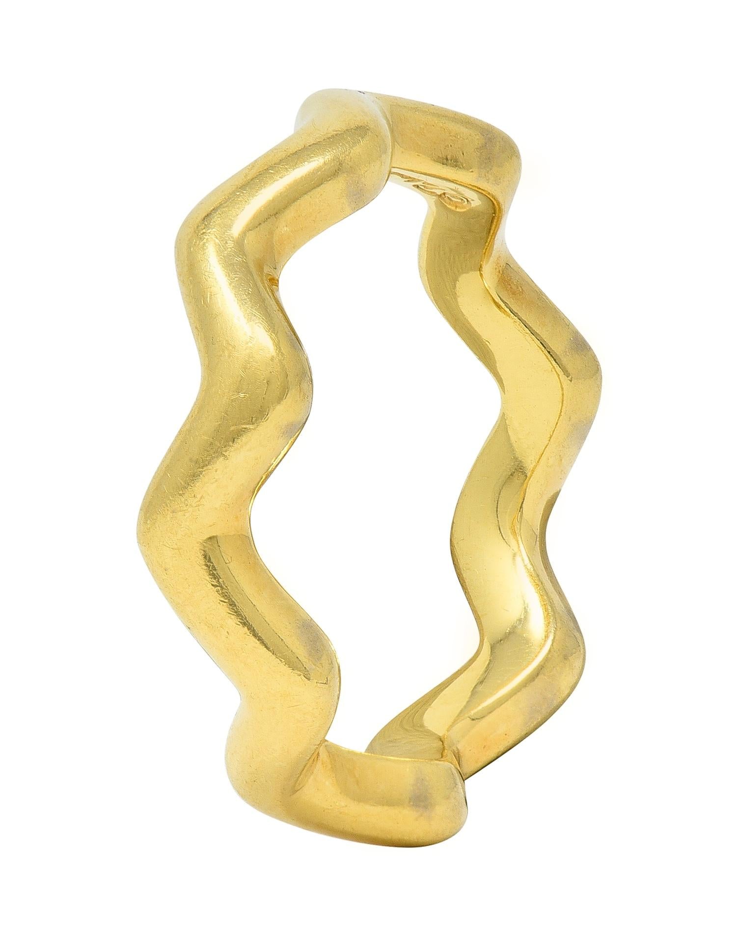 Paloma Picasso Tiffany & Co. 1980's 18 Karat Yellow Gold Vintage Wave Band Ring