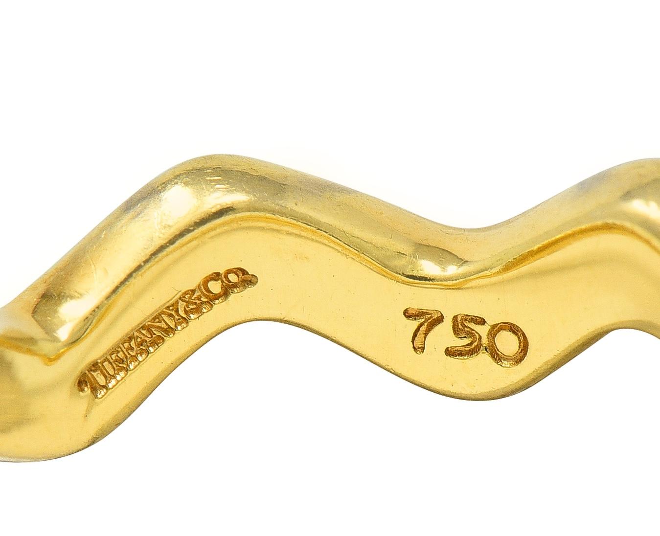 Paloma Picasso Tiffany & Co. 1980's 18 Karat Yellow Gold Vintage Wave Band Ring