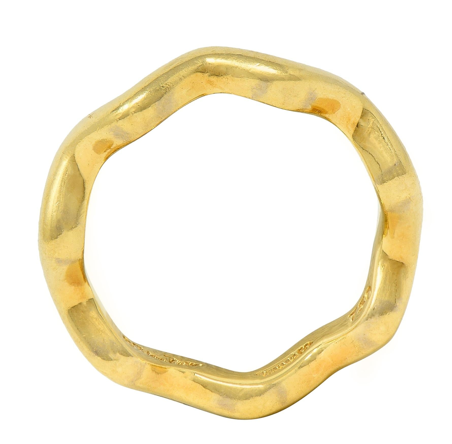 Paloma Picasso Tiffany & Co. 1980's 18 Karat Yellow Gold Vintage Wave Band Ring