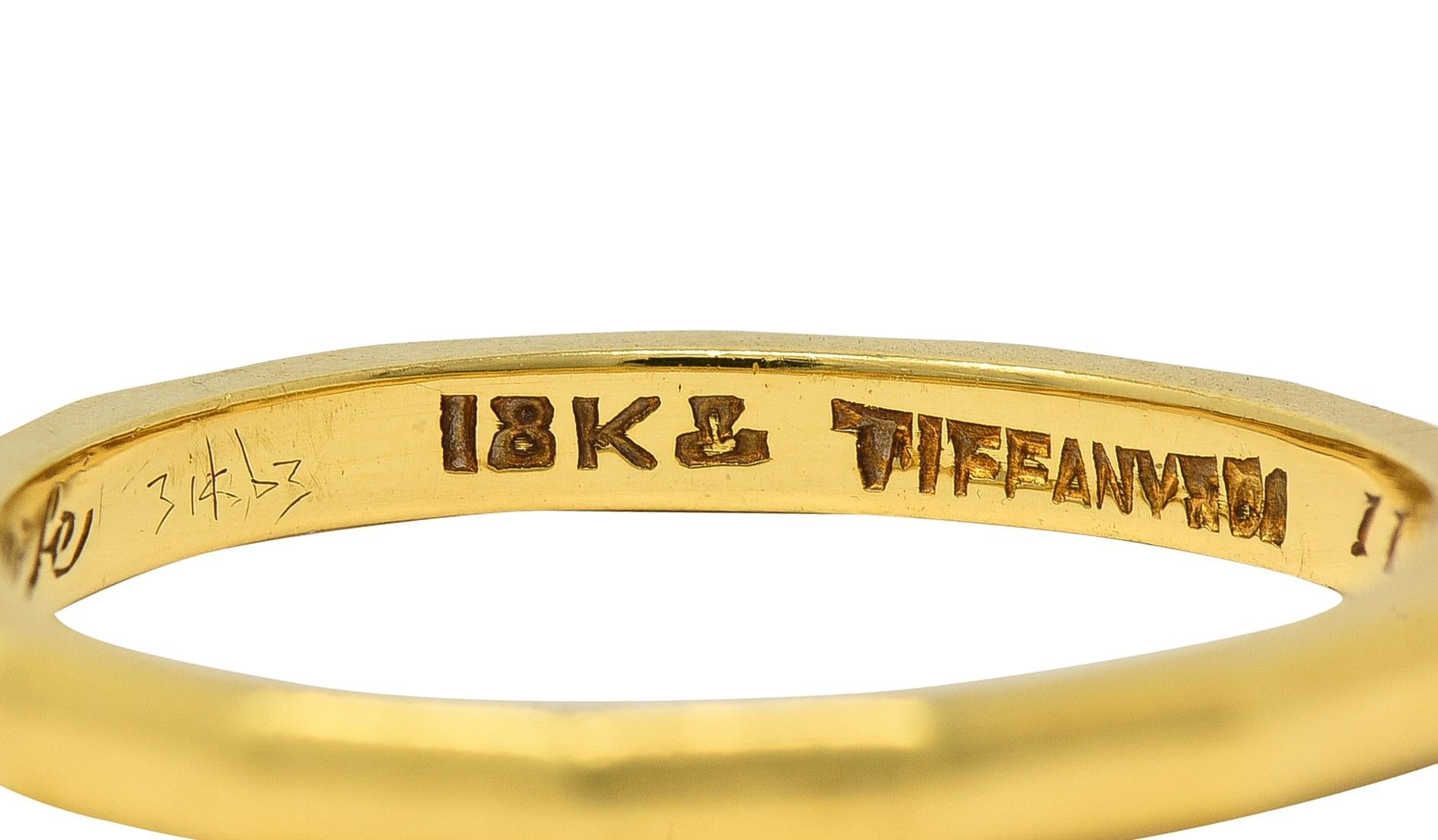 Tiffany & Co. 1970 18 Karat Yellow Gold Vintage Faceted Band Ring