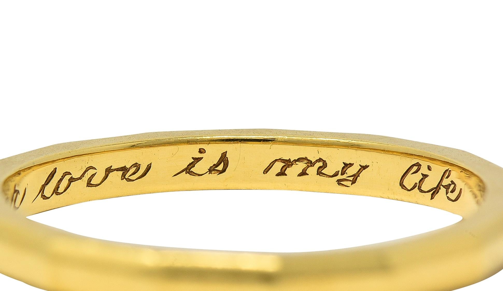 Tiffany & Co. 1970 18 Karat Yellow Gold Vintage Faceted Band Ring