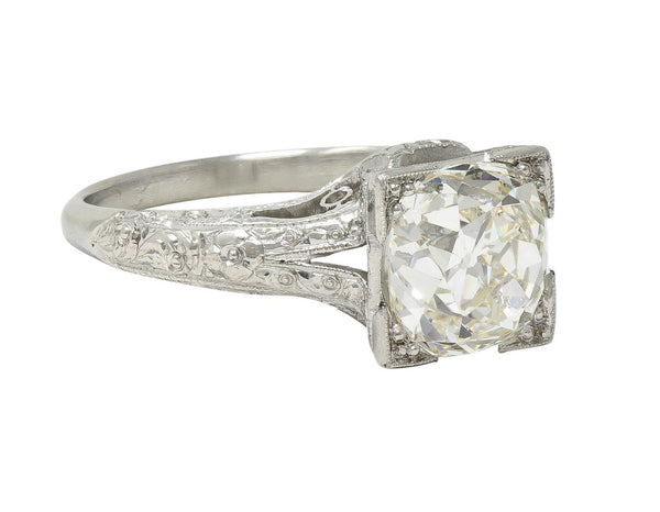 Art Deco 2.65 CTW Old Mine Diamond Orange Blossom Vintage Engagement Ring GIA