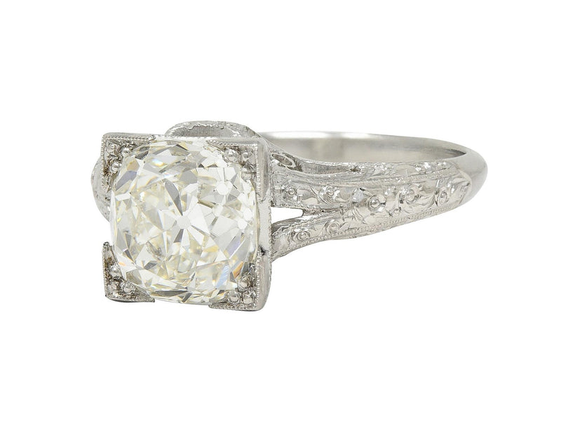Art Deco 2.65 CTW Old Mine Diamond Orange Blossom Vintage Engagement Ring GIA