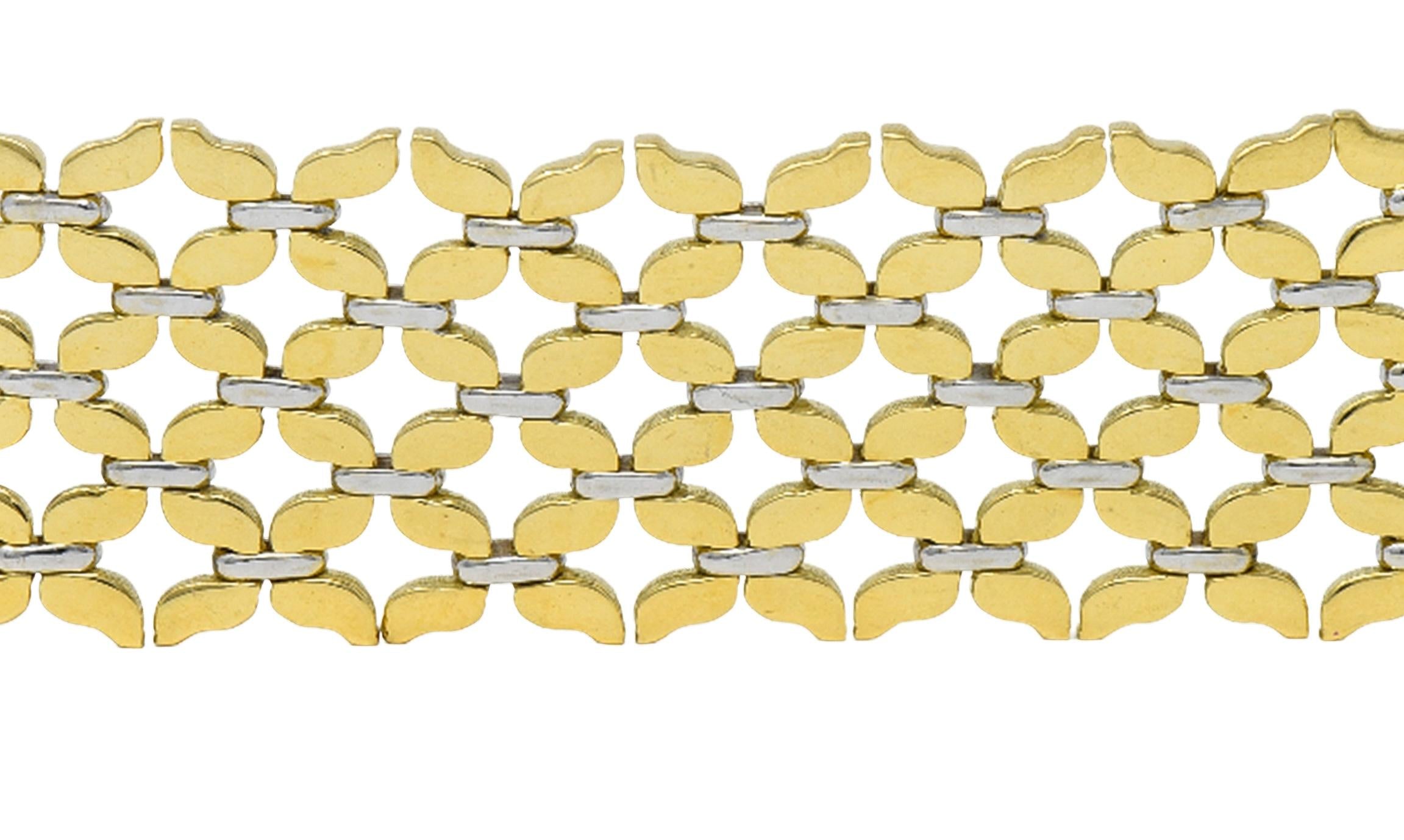 Buccellati 1980's 18 Karat Two-Tone Gold Vintage Woven Link Bracelet
