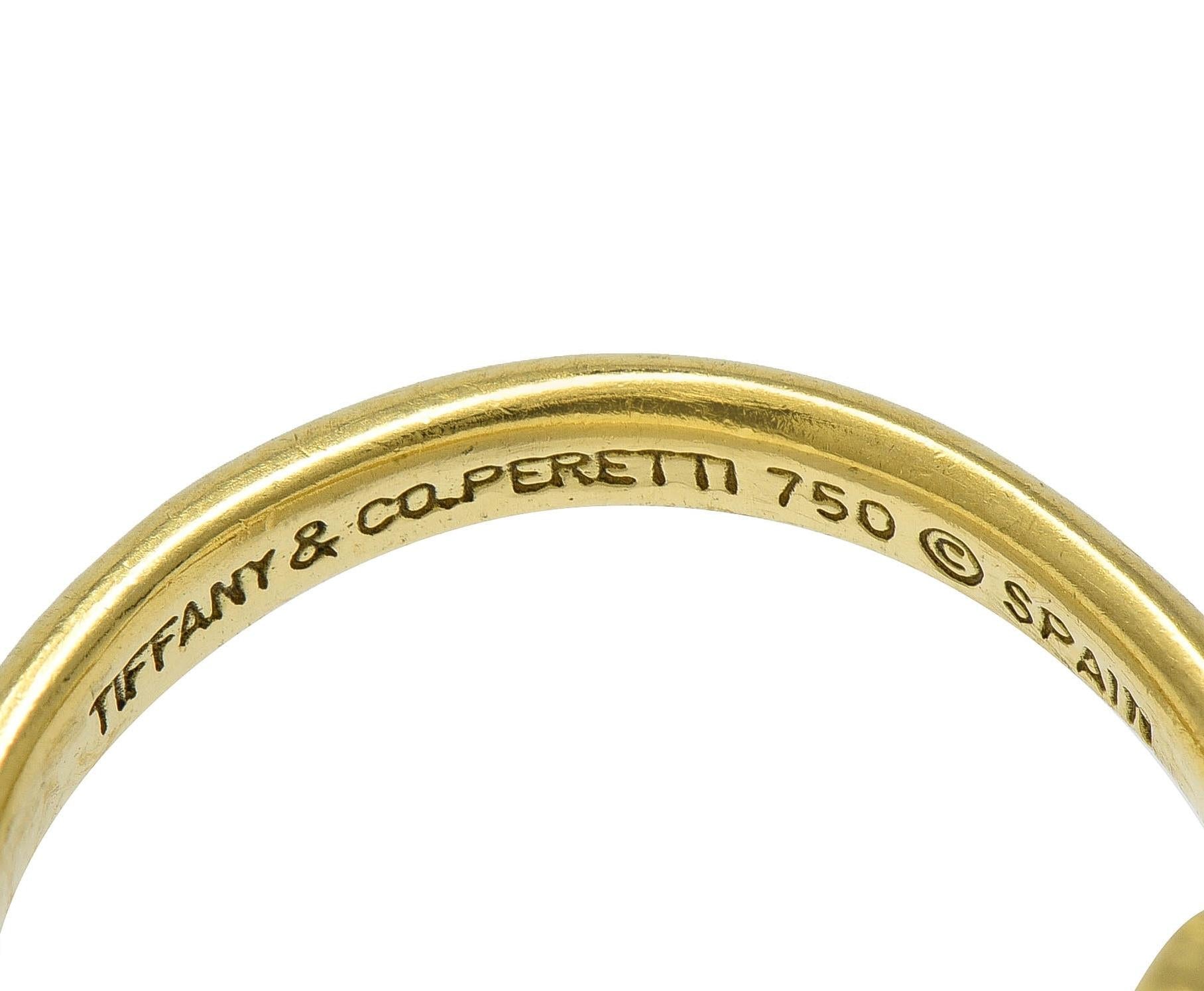 Elsa Peretti Tiffany & Co. Diamond 18 Karat Yellow Gold Snake Bypass Ring