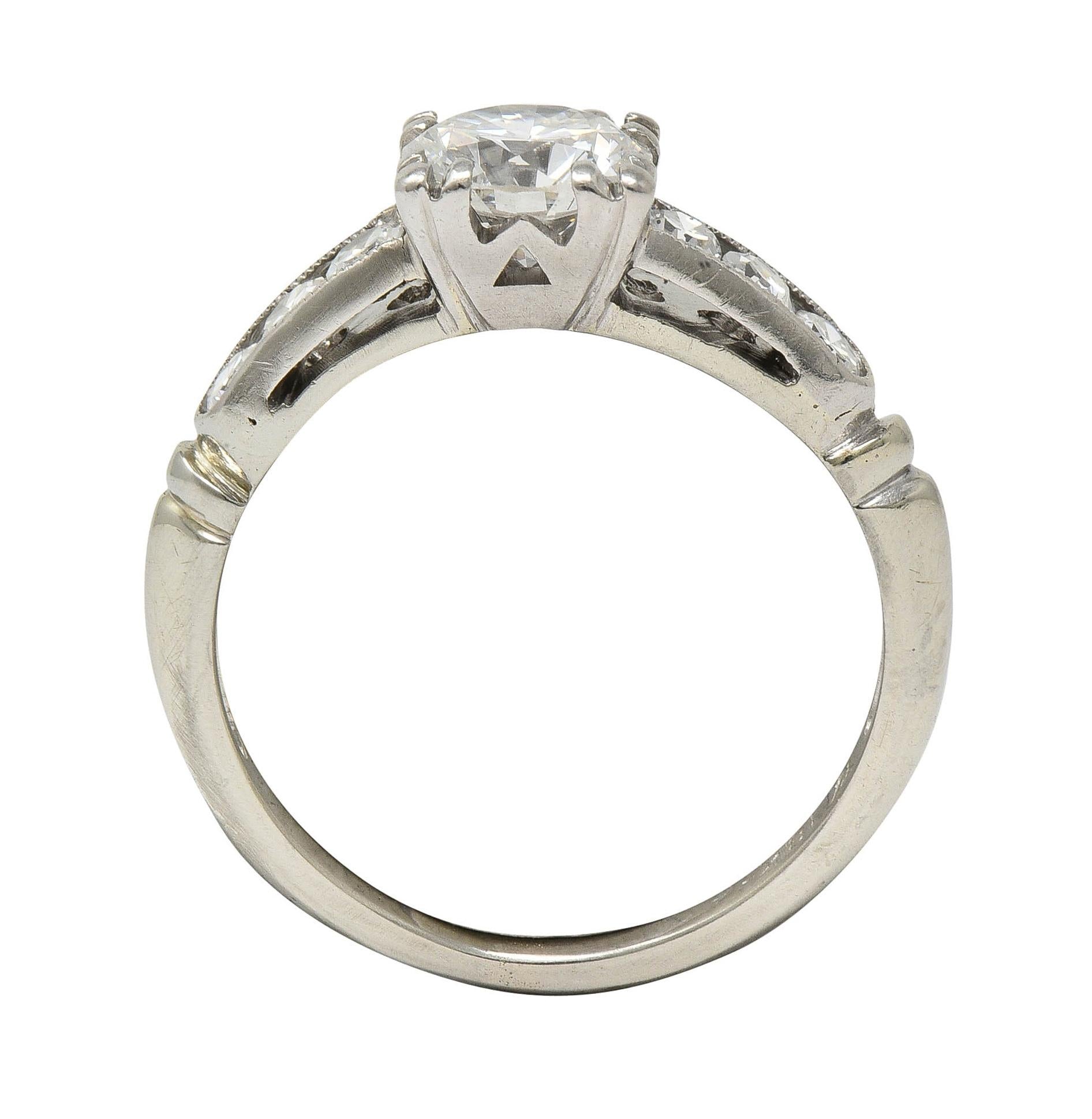 Abel Bros Retro 1.03 CTW Transitional Diamond 18K Gold Vintage Engagement Ring