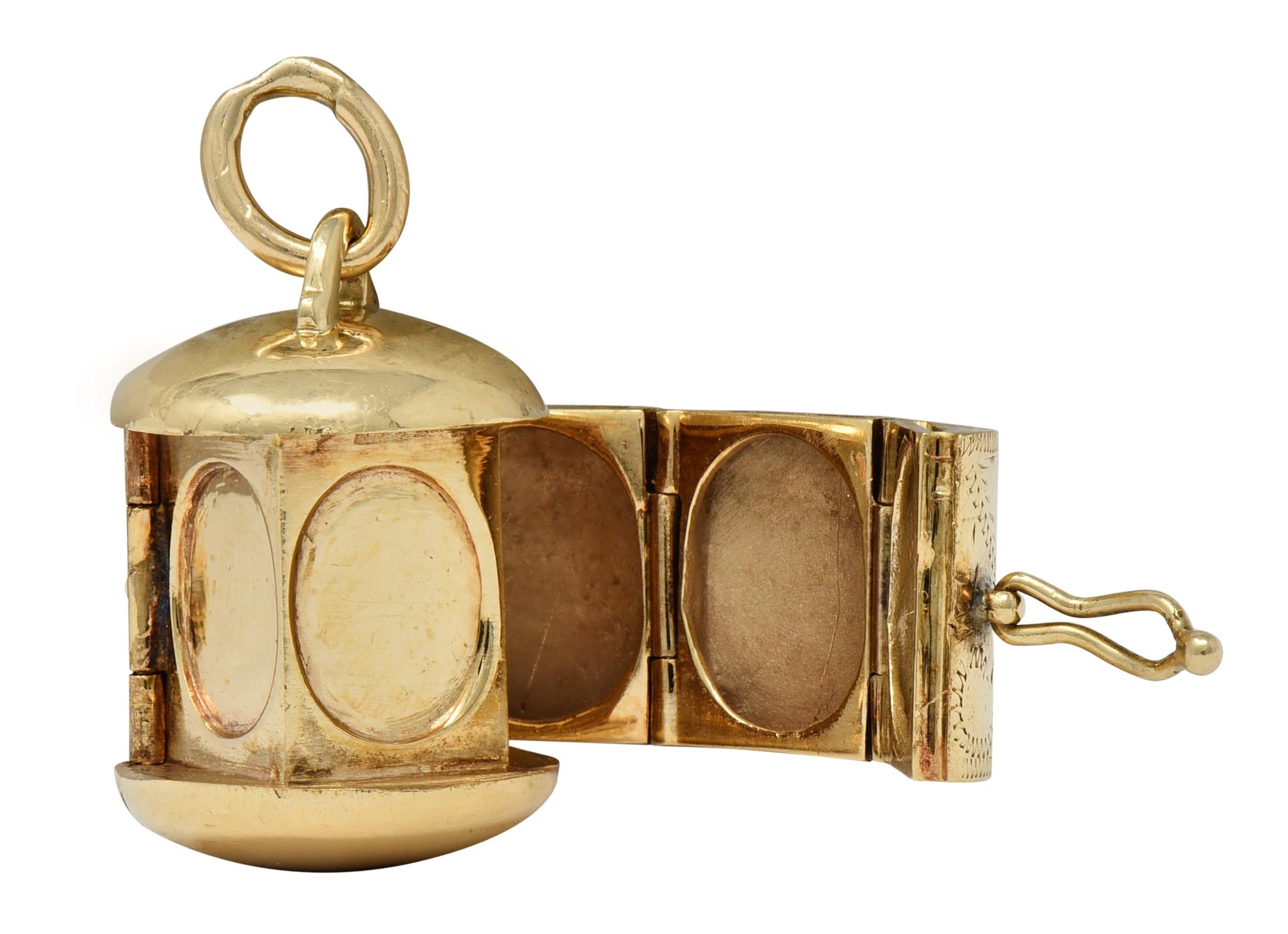 1940's 14 Karat Yellow Gold Vintage Folding Locket Album Charm