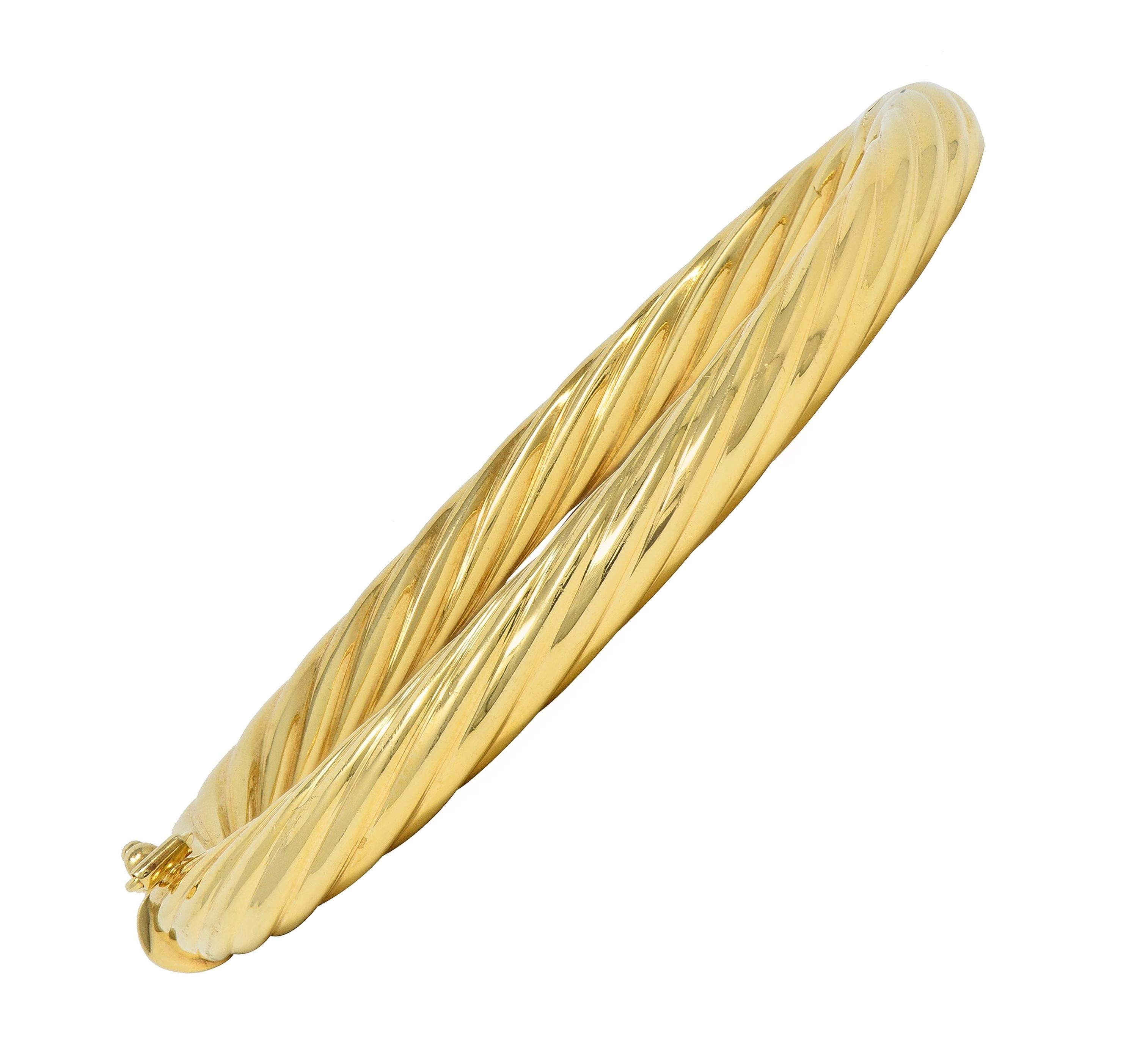 Tiffany & Co. 1960's 18 Karat Yellow Gold Vintage Twisted Rope Bangle Bracelet