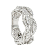 Contemporary 1.00 CTW Diamond 14 Karat White Gold Rope Band Ring