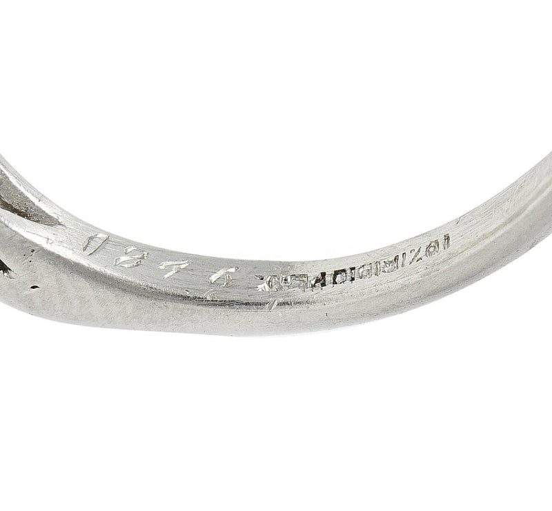Mid-Century 3.62 CTW Asscher Cut Diamond Platinum Vintage Engagement Ring GIA