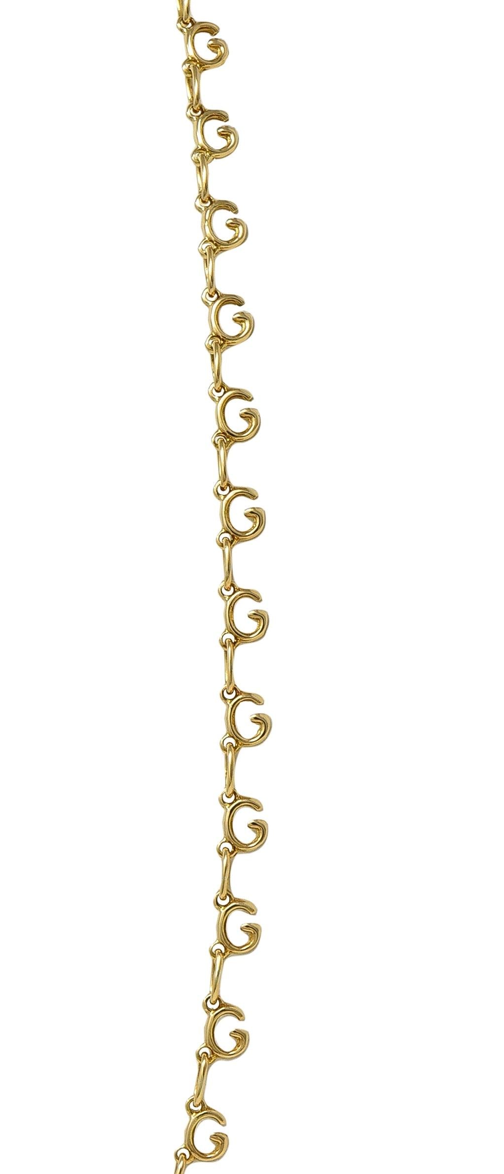 Gucci 2000's 18 Karat Yellow Gold G Chain Link Necklace