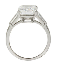 Cartier Mid-Century 5.40 CTW Emerald Cut Diamond Platinum Vintage Engagement Ring GIA