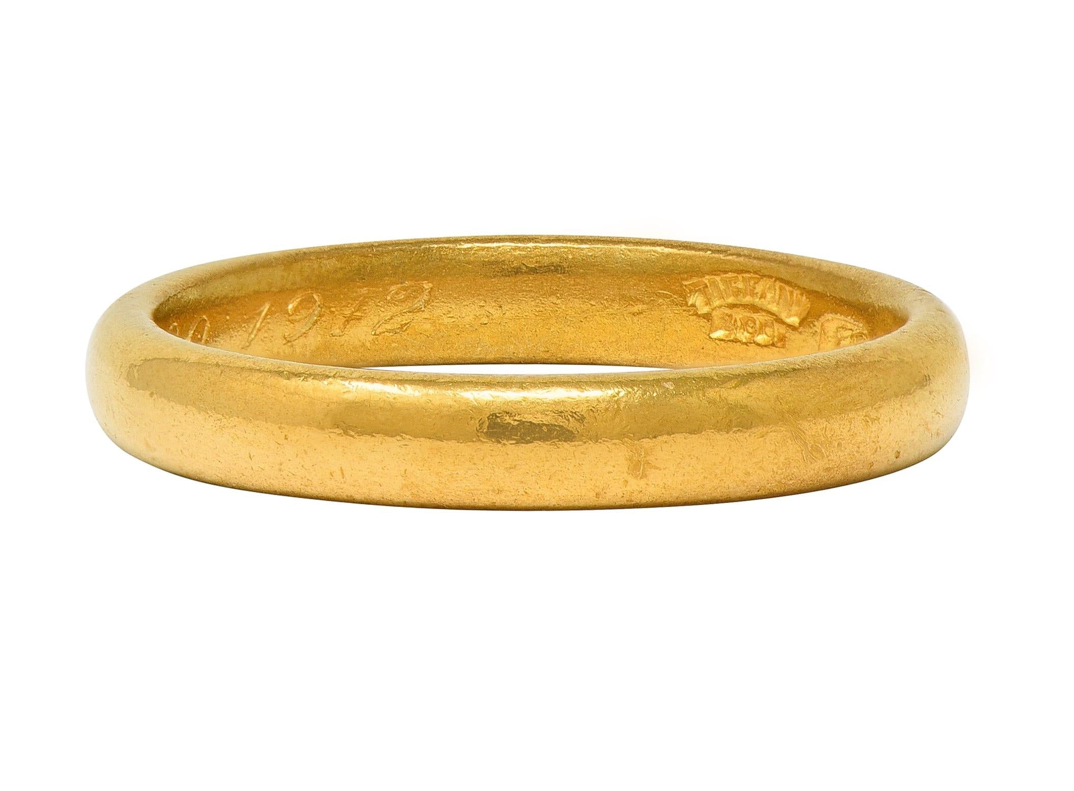 Tiffany & Co. 1912 22 Karat Yellow Gold Antique Unisex Wedding Band Ring