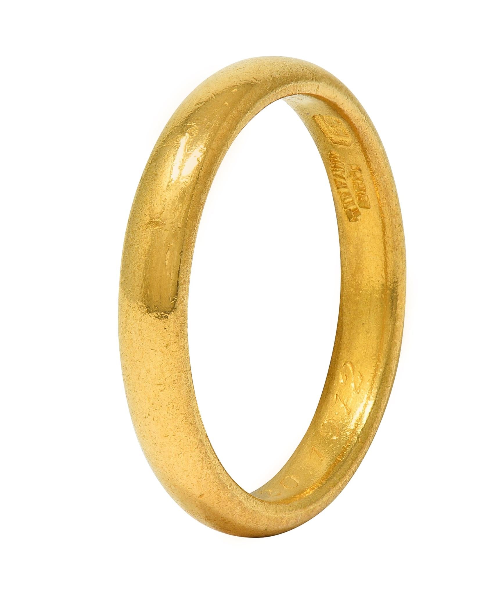 Tiffany & Co. 1912 22 Karat Yellow Gold Antique Unisex Wedding Band Ring