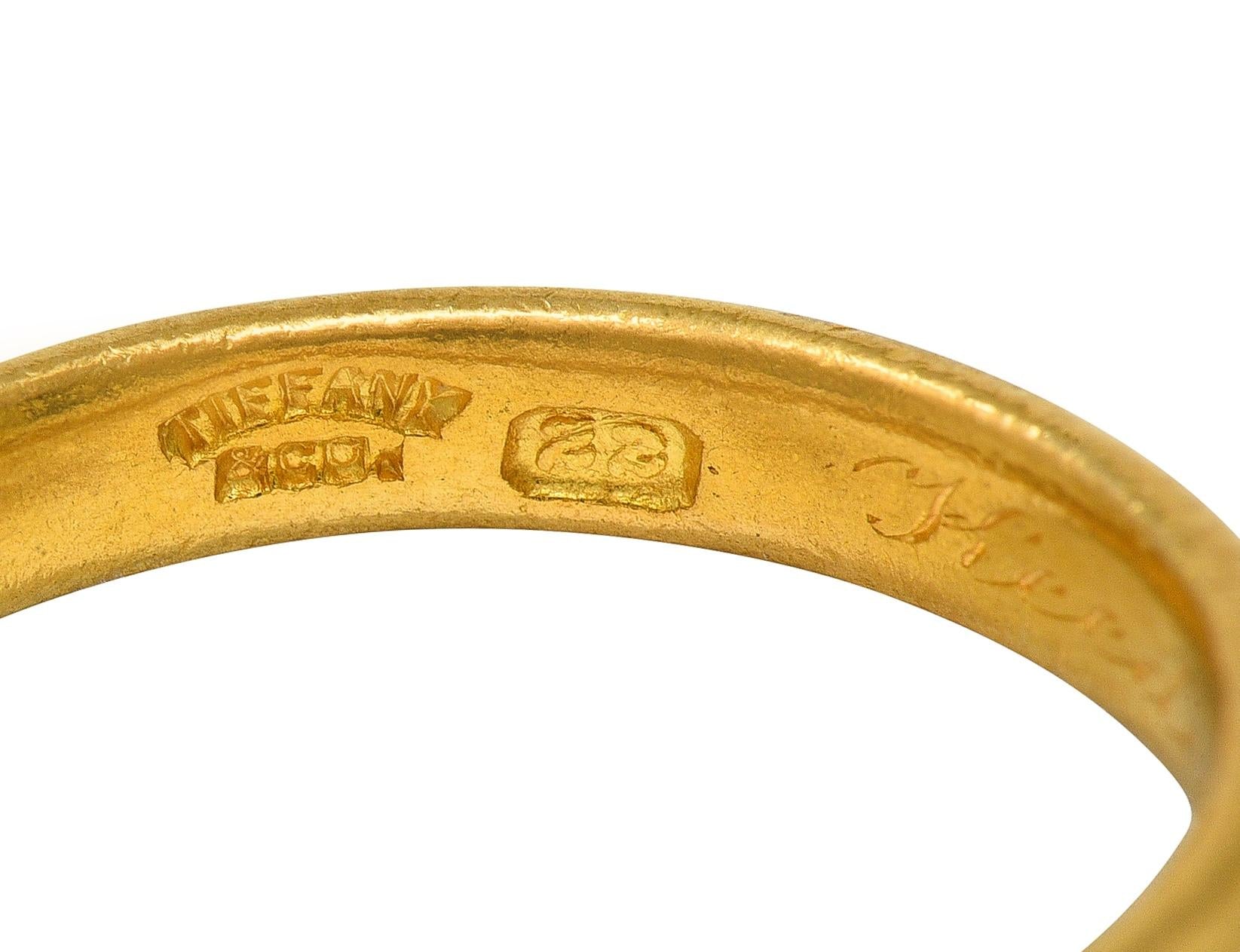 Tiffany & Co. 1912 22 Karat Yellow Gold Antique Unisex Wedding Band Ring