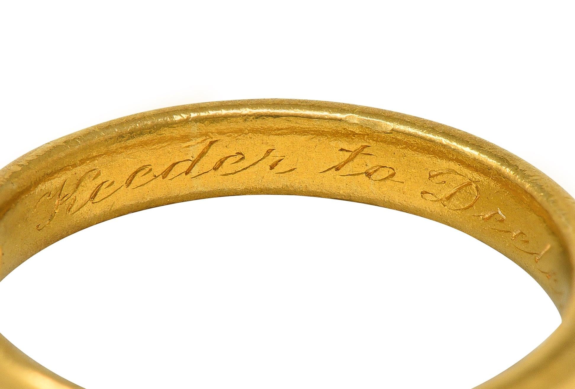 Tiffany & Co. 1912 22 Karat Yellow Gold Antique Unisex Wedding Band Ring