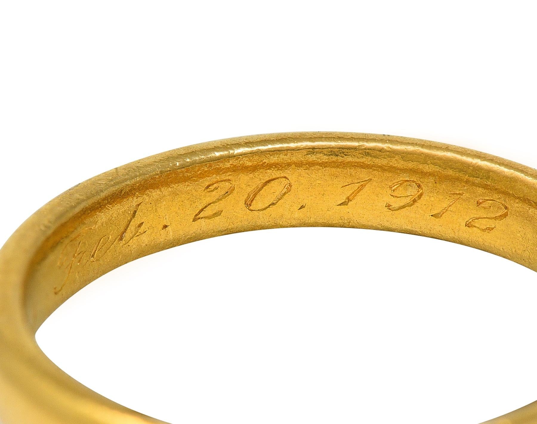 Tiffany & Co. 1912 22 Karat Yellow Gold Antique Unisex Wedding Band Ring