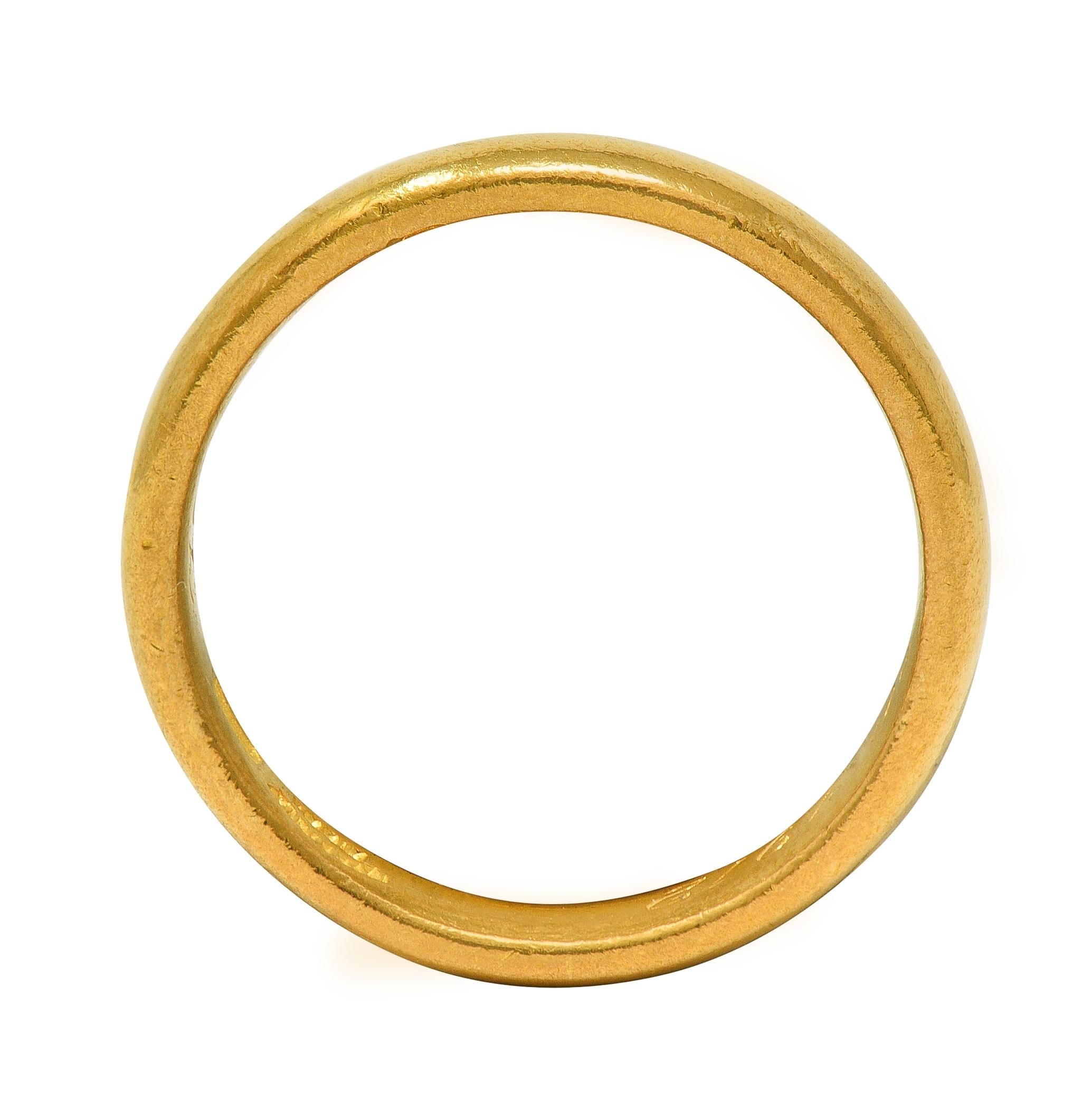 Tiffany & Co. 1912 22 Karat Yellow Gold Antique Unisex Wedding Band Ring