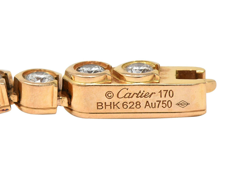 Cartier 1.54 CTW Diamond 18 Karat Rose Gold C De Cartier Line Bracelet