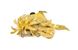 Jean & Pierre Bellin French Vintage Enamel 18 Karat Gold Disheveled Lion Brooch