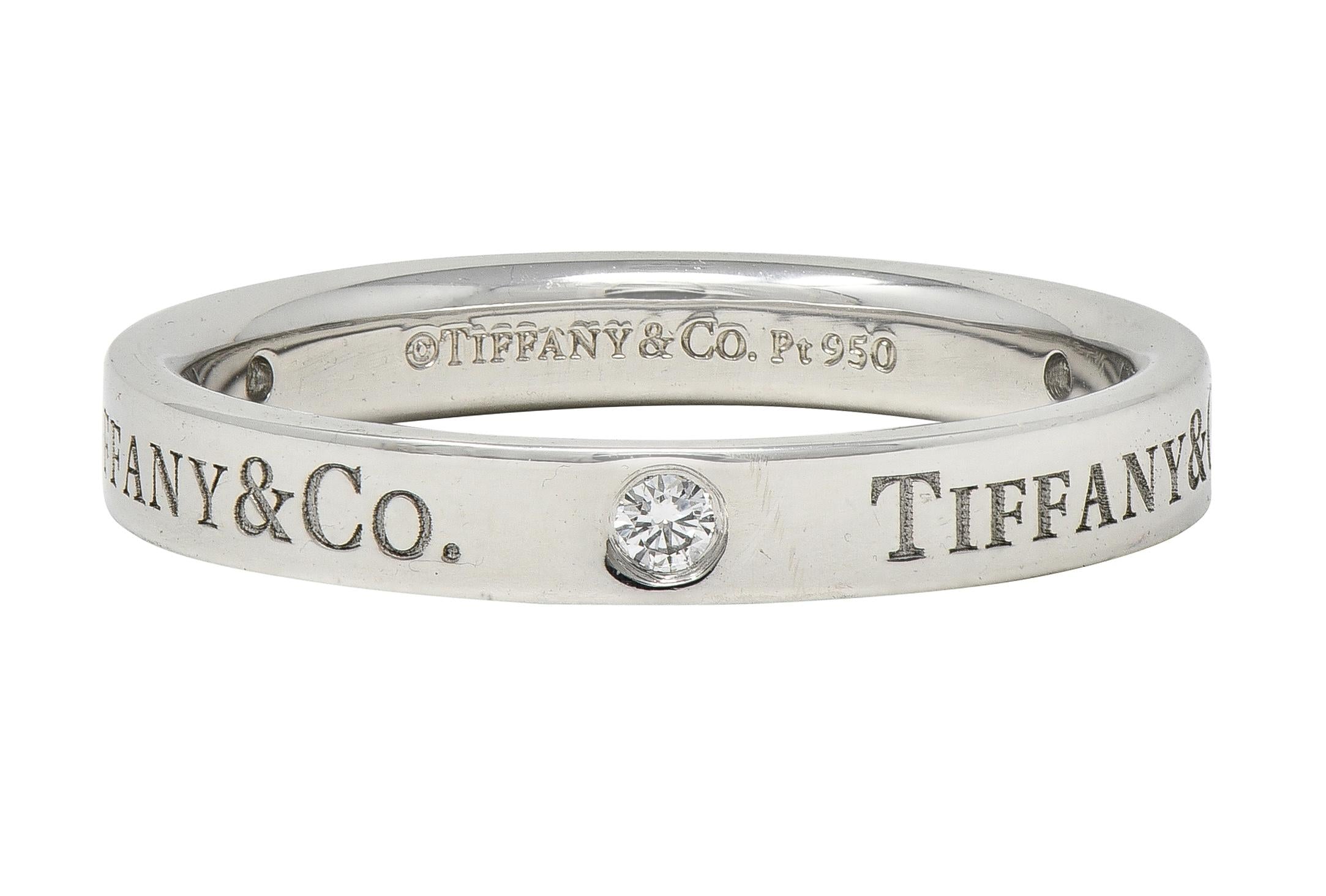 Tiffany & Co. Diamond Platinum Contemporary Logo Band Ring