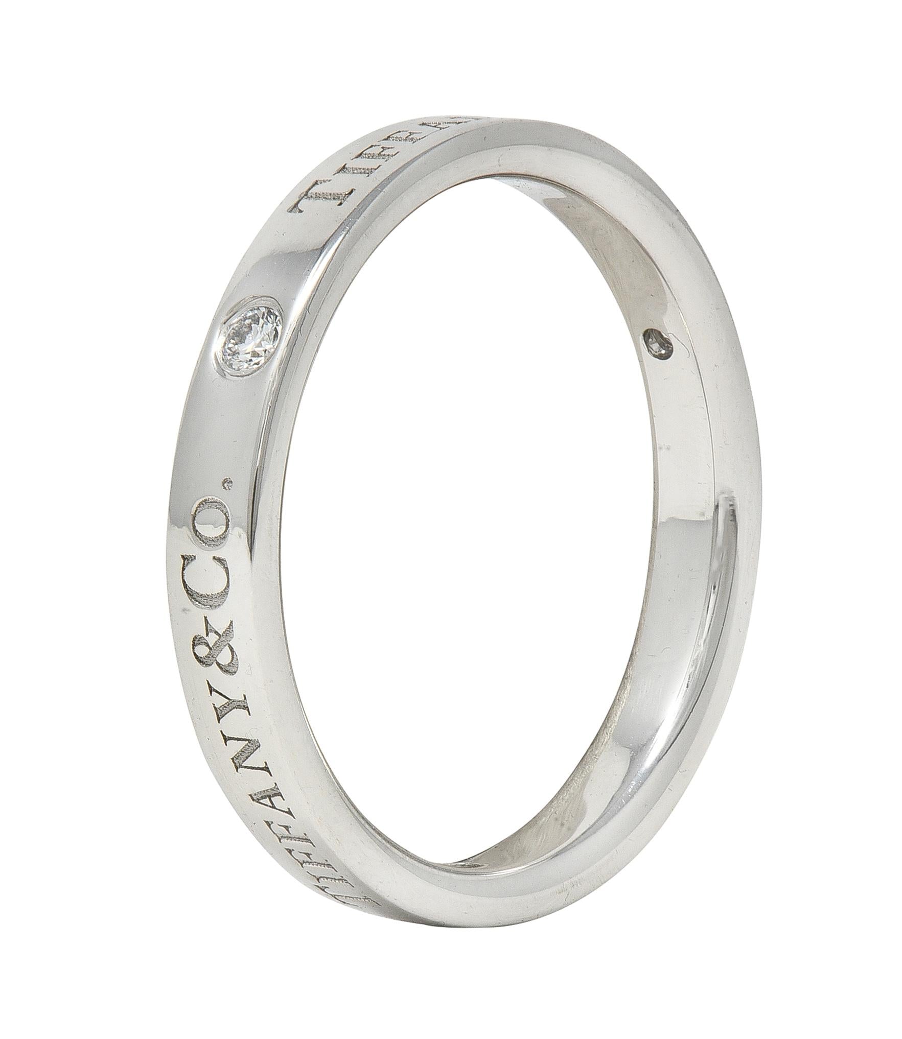 Tiffany & Co. Diamond Platinum Contemporary Logo Band Ring