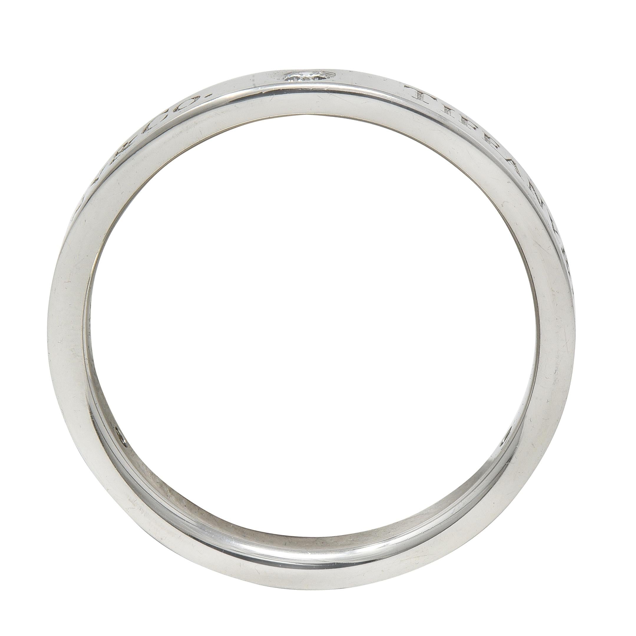 Tiffany & Co. Diamond Platinum Contemporary Logo Band Ring