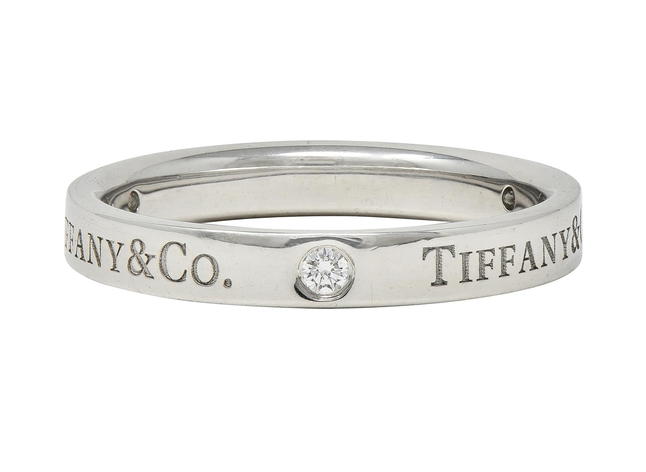 Tiffany & Co. Diamond Platinum Contemporary Logo Band Ring
