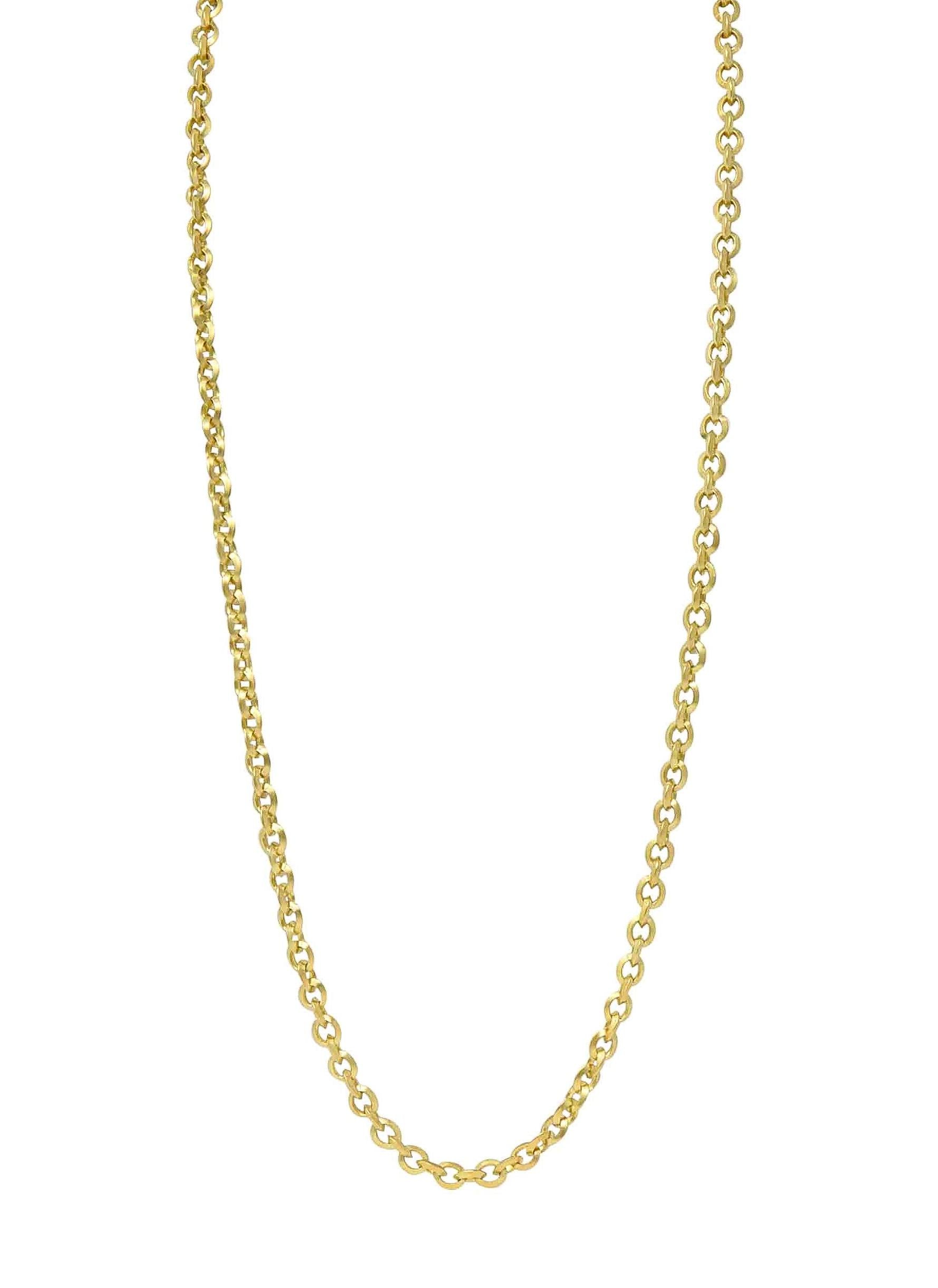 Theo Fennel Contemporary 18K Gold Brushed Cable Link Unisex Chain Necklace