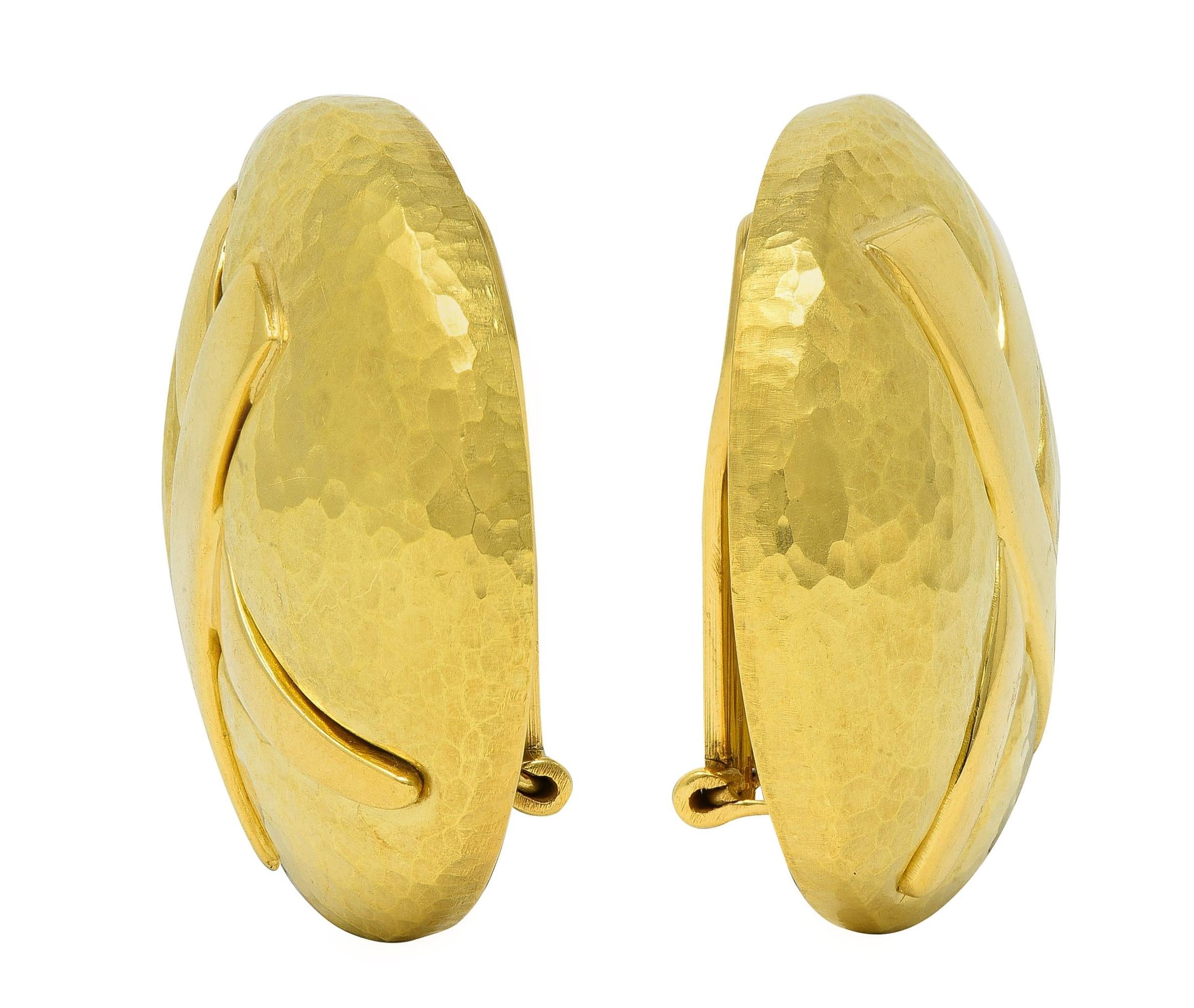 Paloma Picasso Tiffany & Co. 1990 18K Gold X Graffiti Dome Vintage Earrings