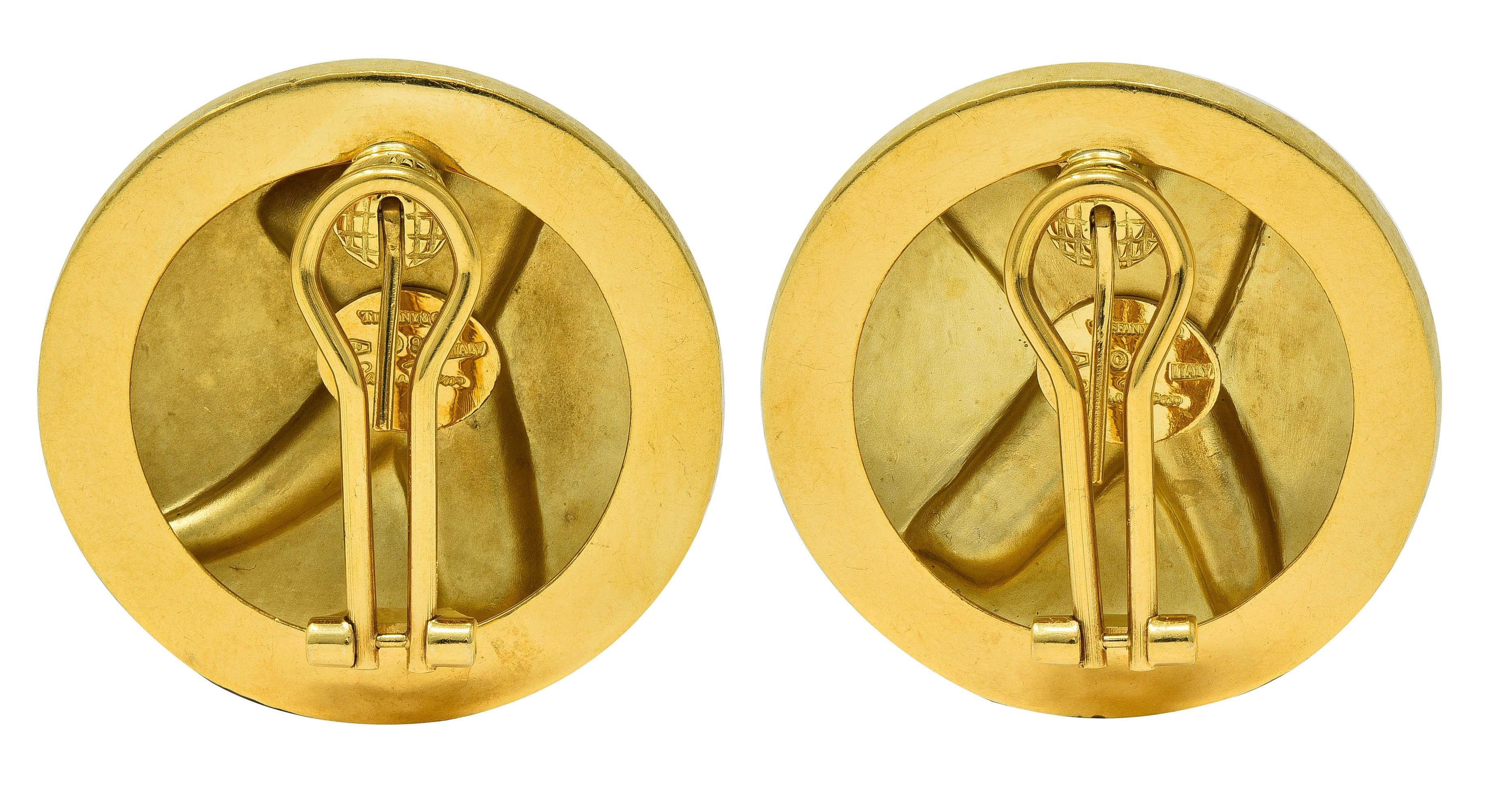 Paloma Picasso Tiffany & Co. 1990 18K Gold X Graffiti Dome Vintage Earrings