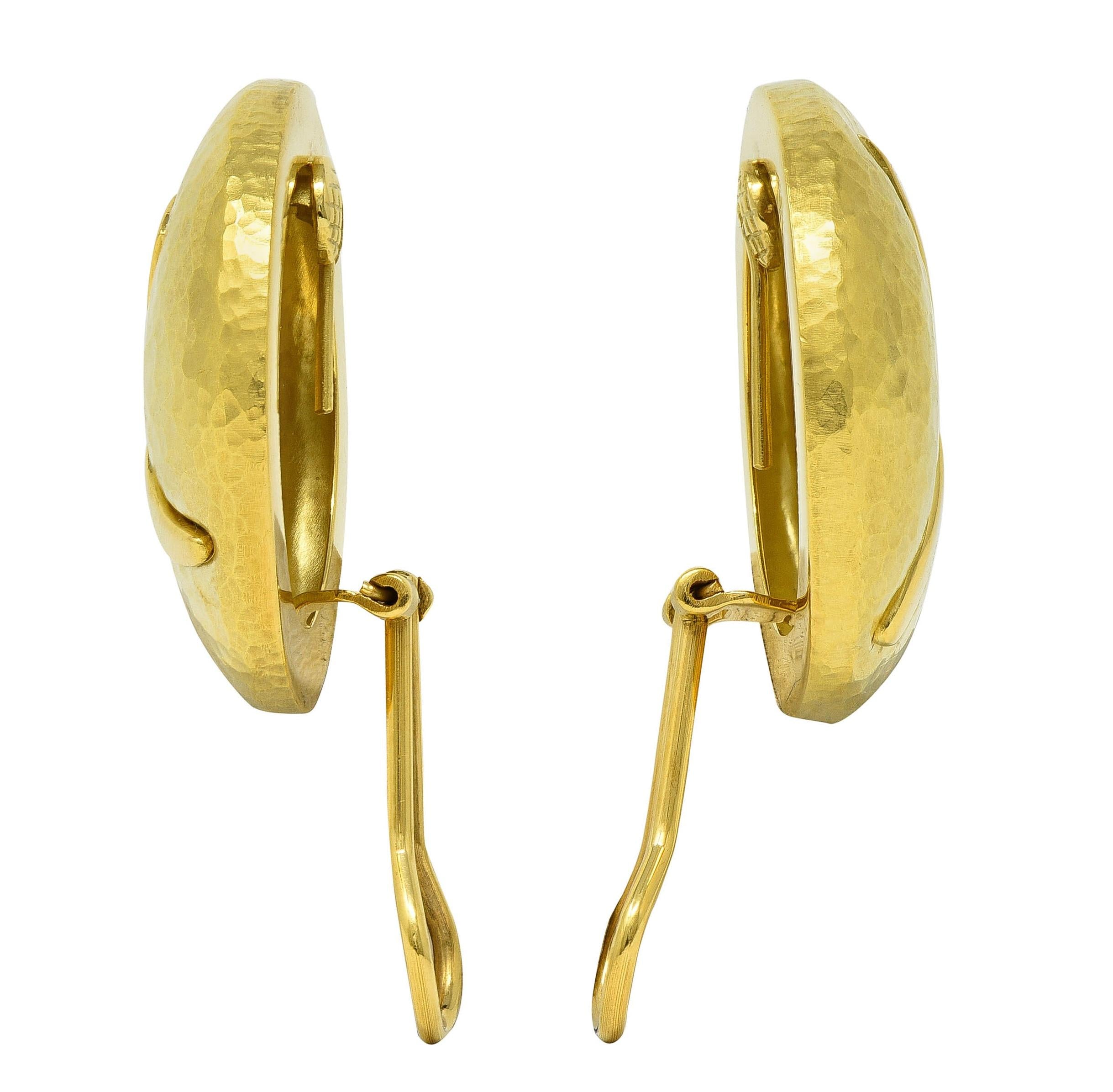 Paloma Picasso Tiffany & Co. 1990 18K Gold X Graffiti Dome Vintage Earrings